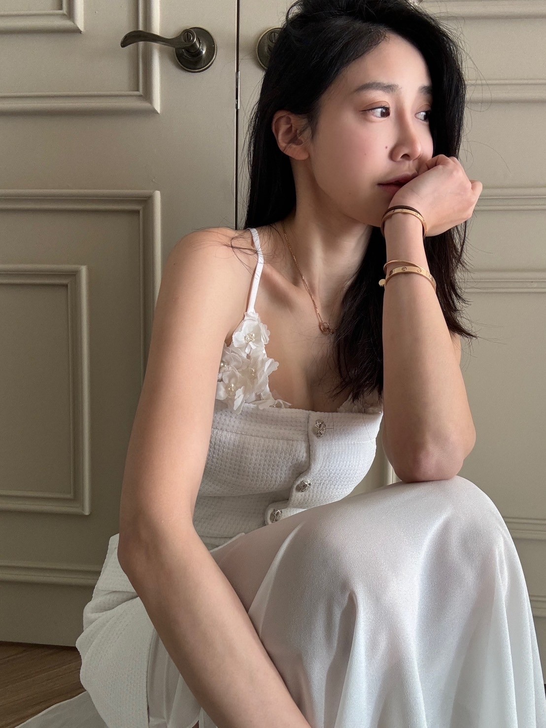 胸花長裙襯裙*現貨