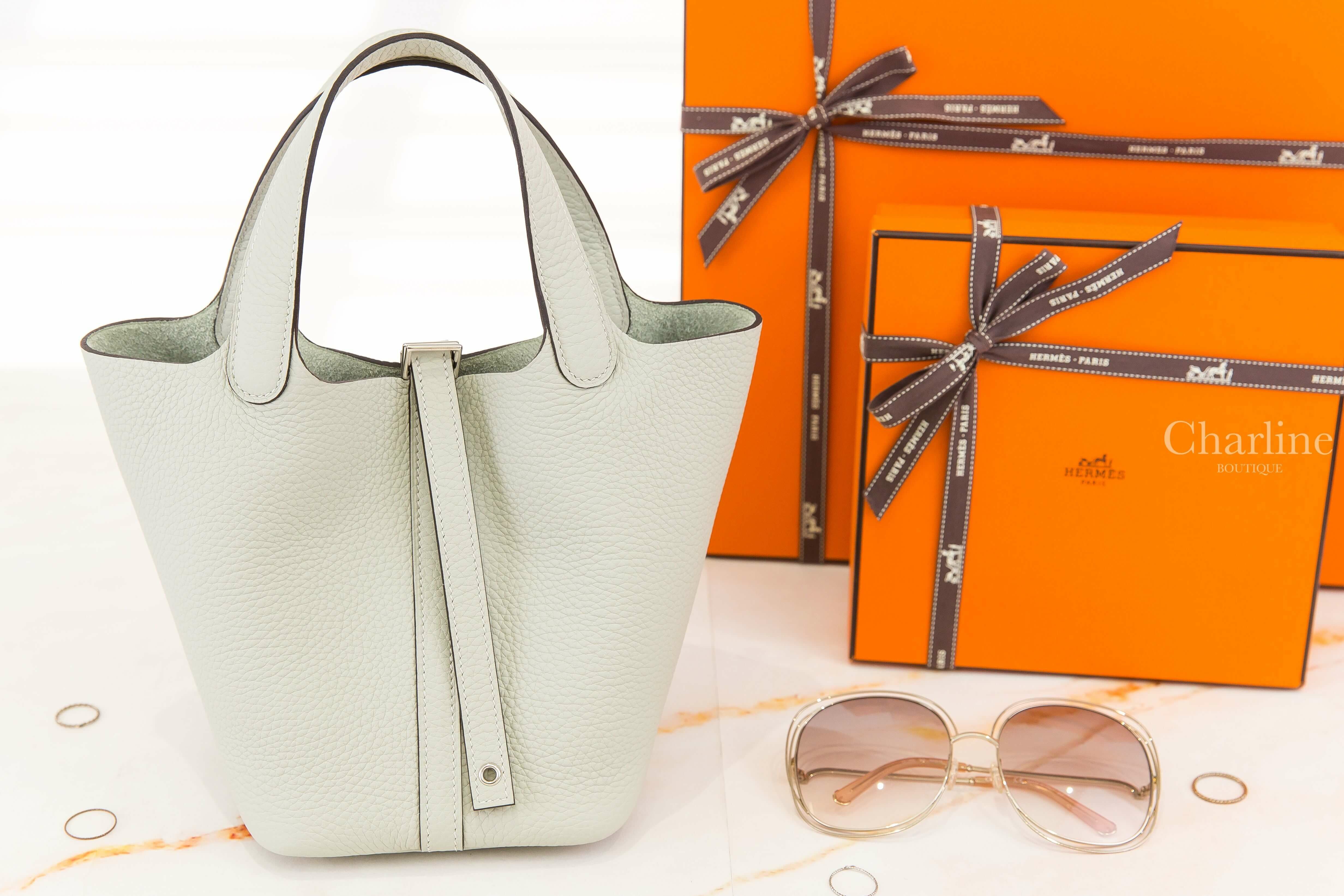 Hermès Picotin Lock 18cm 0W Gris Neve Taurillon Clemence 冰晶灰銀釦小型提把水桶包