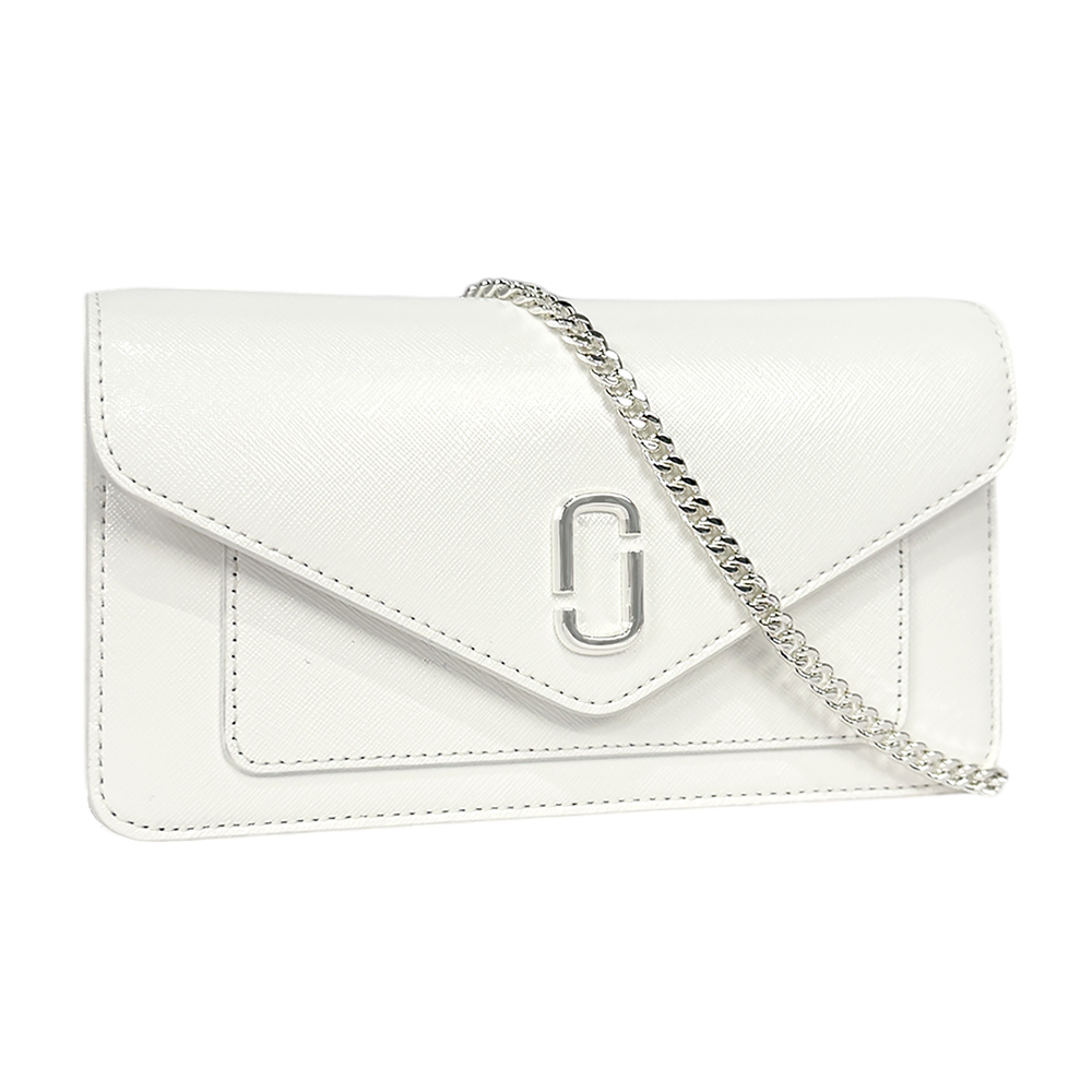 【MARC JACOBS】The Longshot DTM 防刮皮革信封造型皮夾式鍊包 WOC