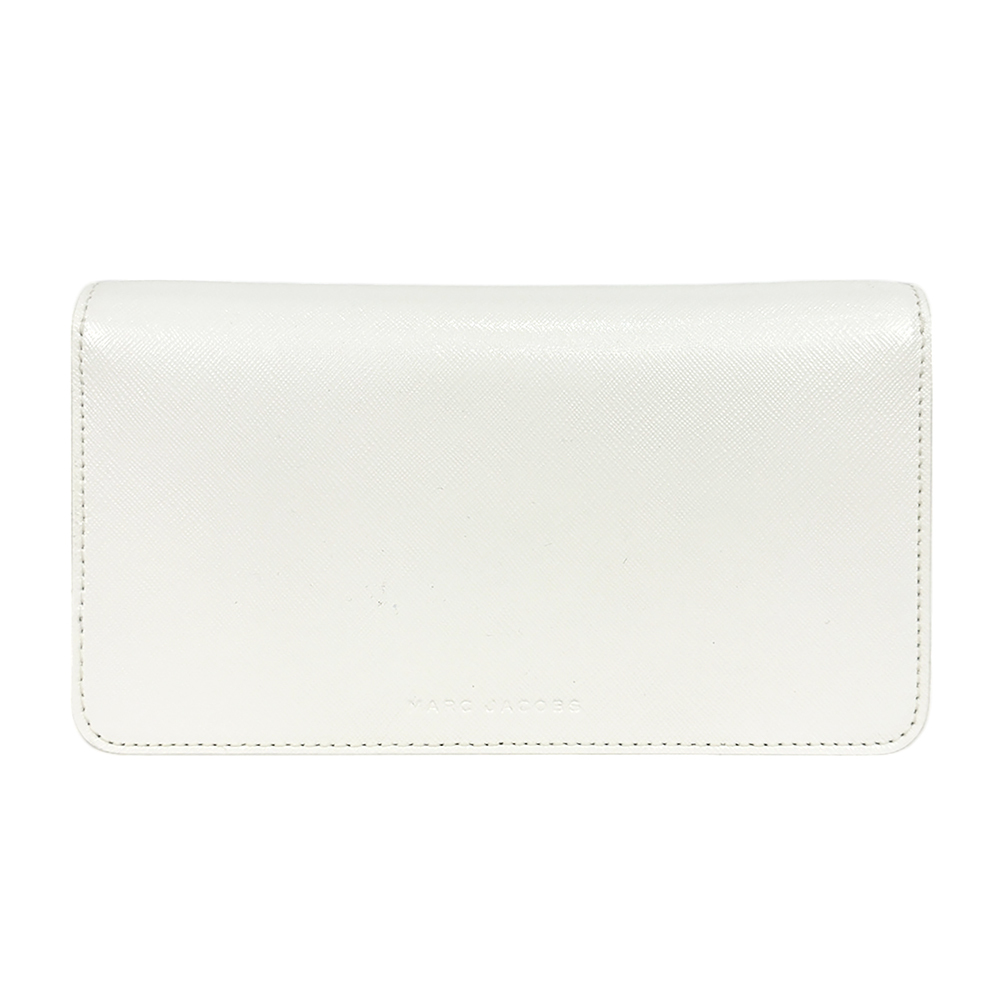 【MARC JACOBS】The Longshot DTM 防刮皮革信封造型皮夾式鍊包 WOC(白色)2F3SMN053S07 100