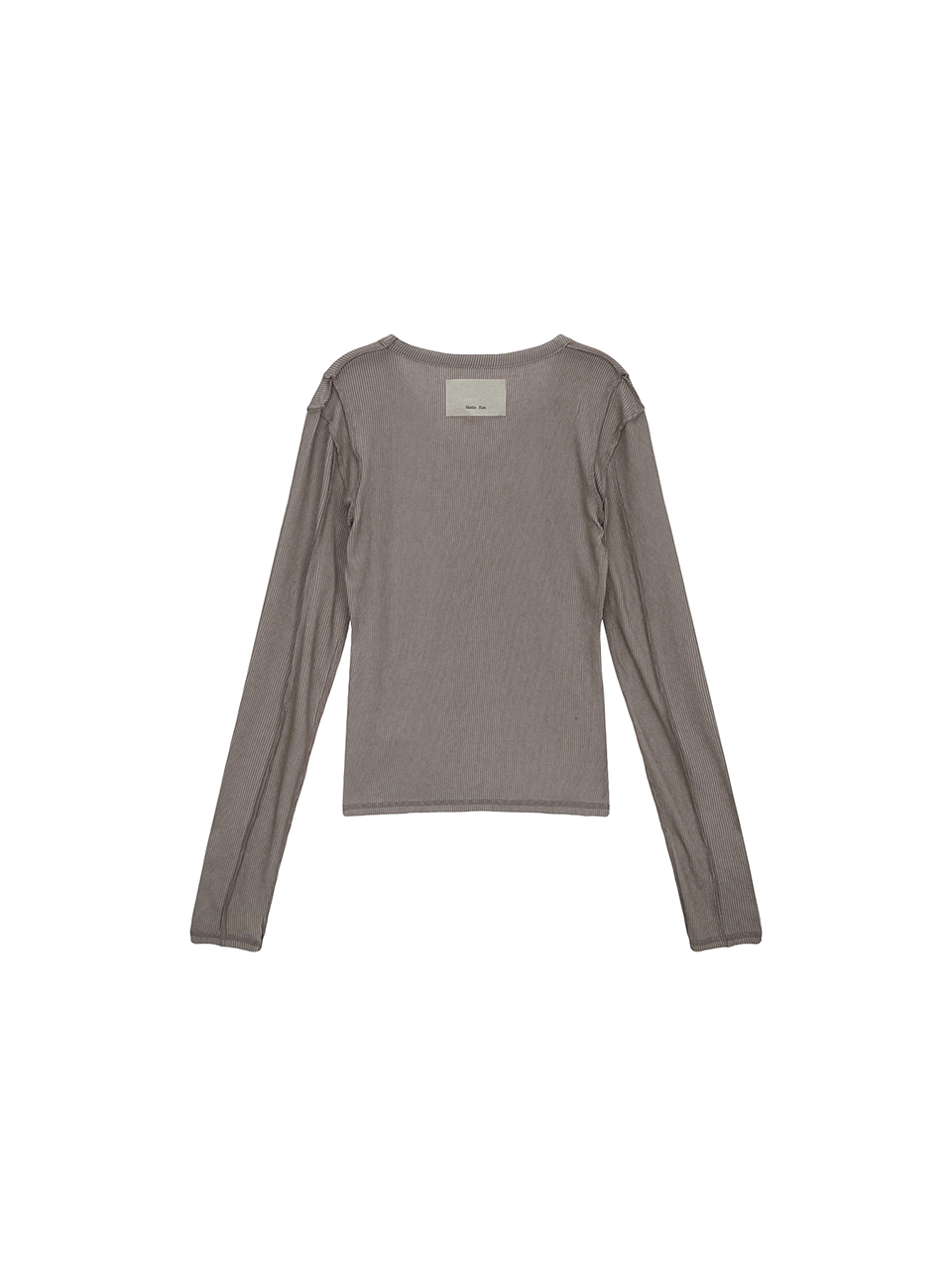 針織v領修身上衣 棕色