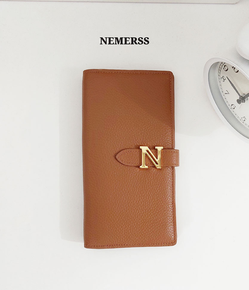 經典真皮插釦長夾