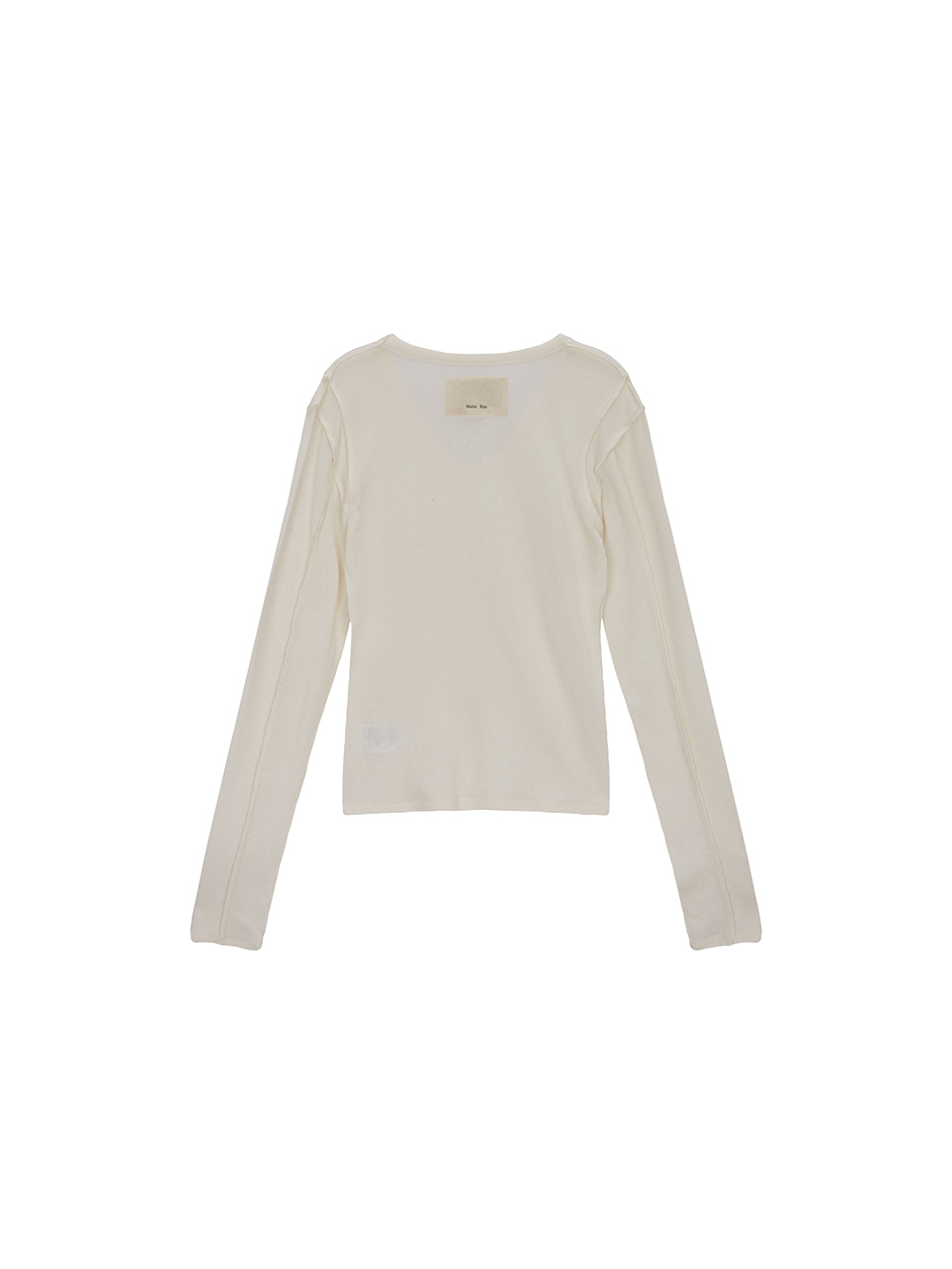 針織v領修身上衣 象牙白