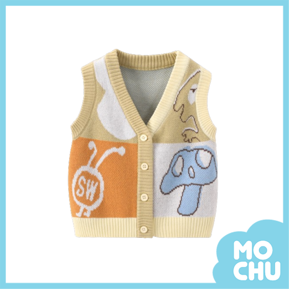 拼色蘑菇針織背心(三色)