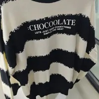 [S] IT CHOCOOLATE KNITWEAR, BLACK WHITE, B1XKND0608050BKX (SIT11)