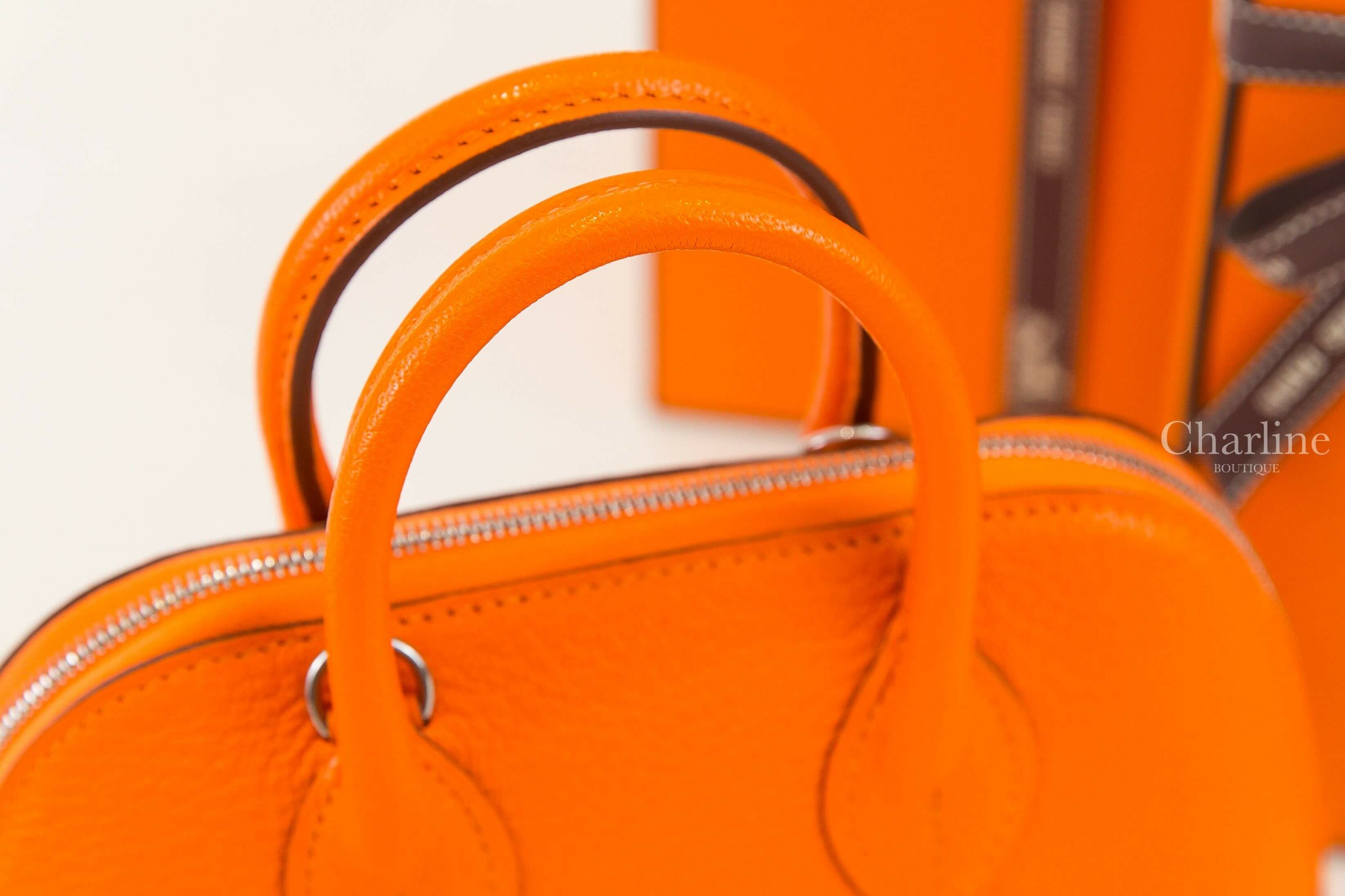 Hermès Bolide 1923 Mini 0X Orange Minium Chevre Mysore 鉛丹橙銀釦迷你手提肩背包