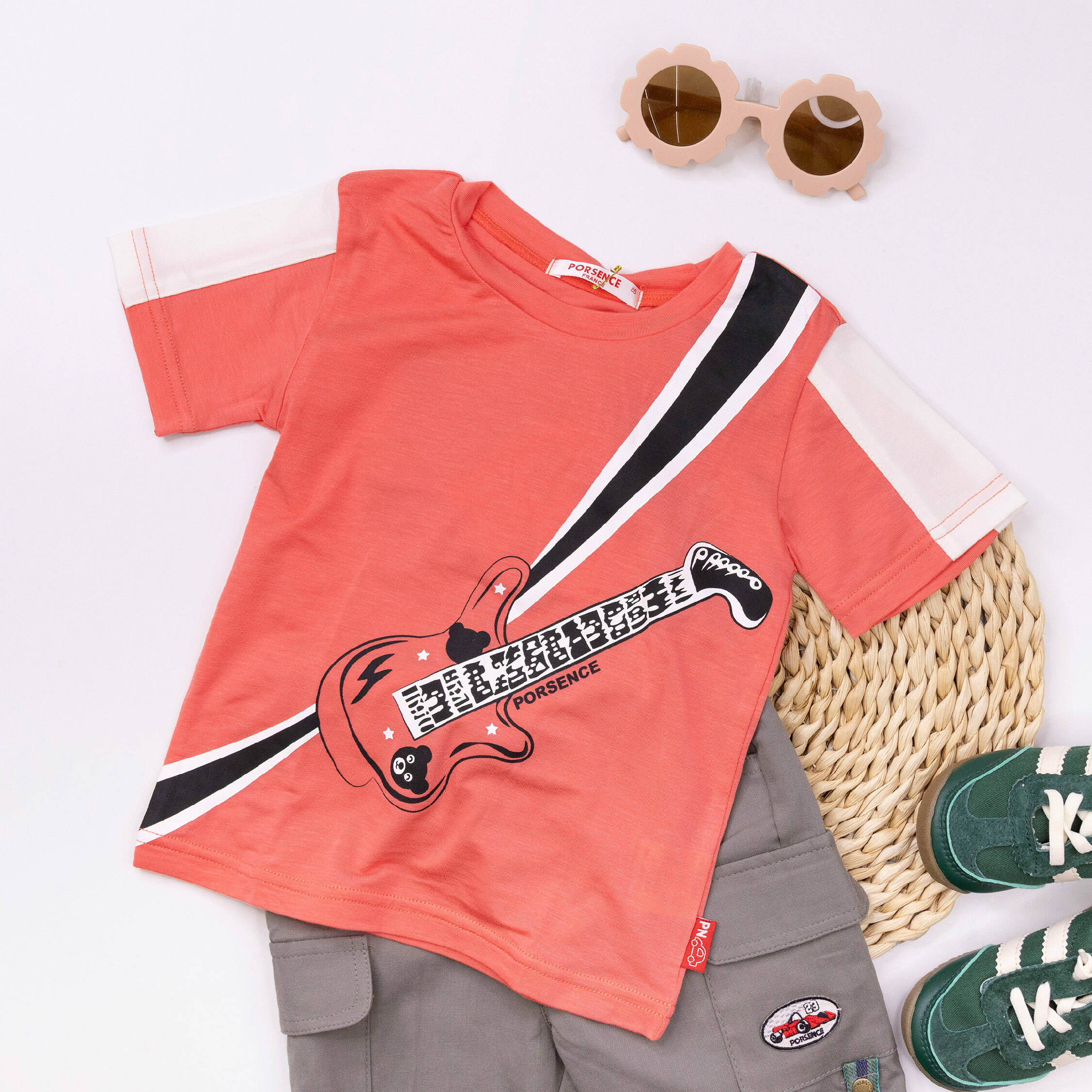 波紳士【22014】搖滾熊熊吉他親膚天絲上衣＊二色