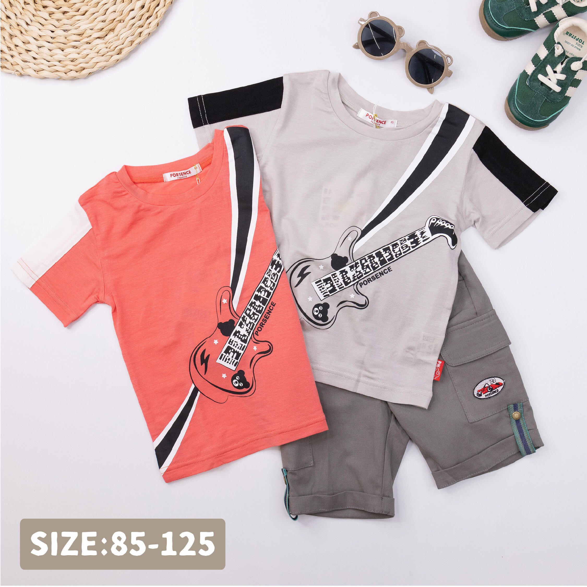 波紳士【22014】搖滾熊熊吉他親膚天絲上衣＊二色