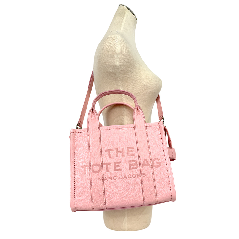【MARC JACOBS】THE LEATHER TOTE 粒面皮革小款托特包(蝴蝶結粉)H009L01SP21 669