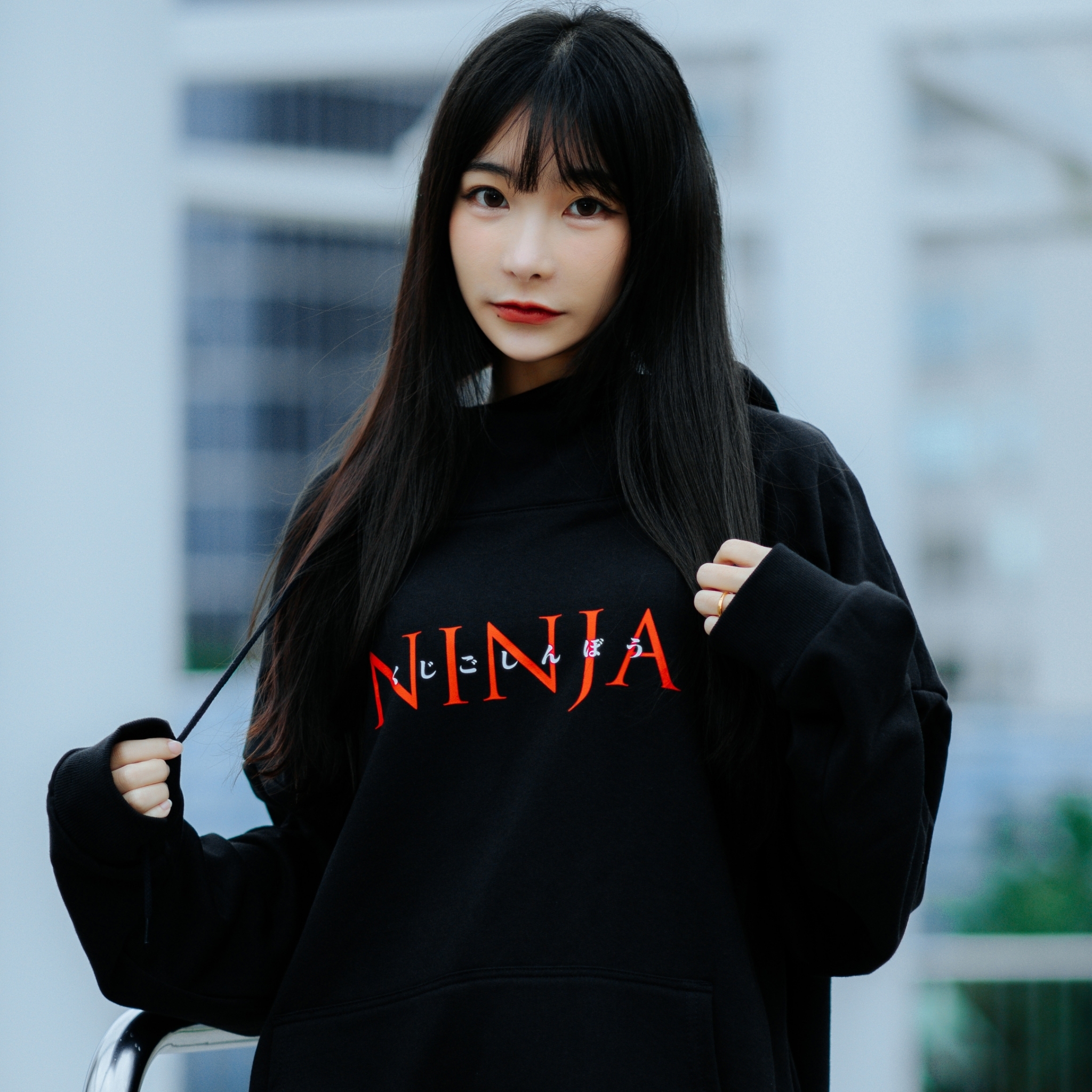 XCTRL 九字真言帽T-黑