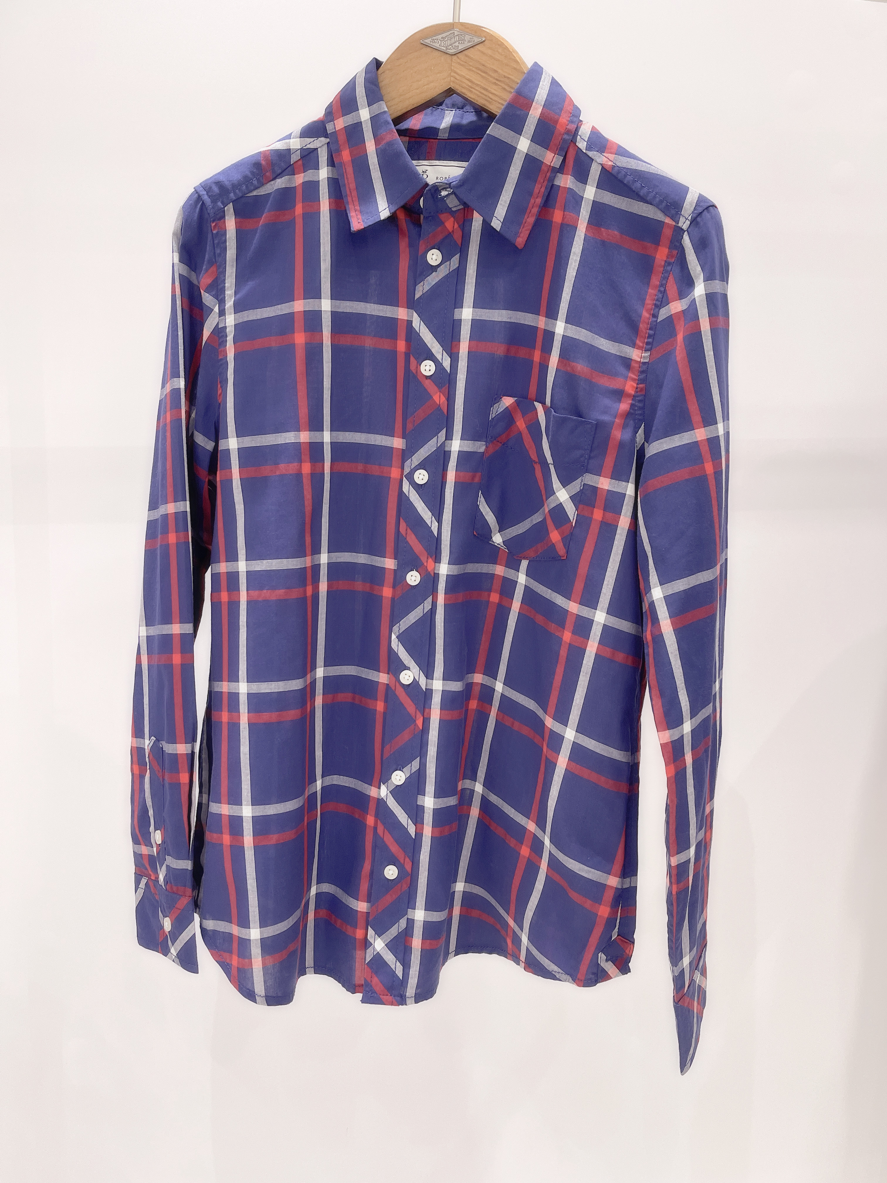 日系紅藍格紋襯衫