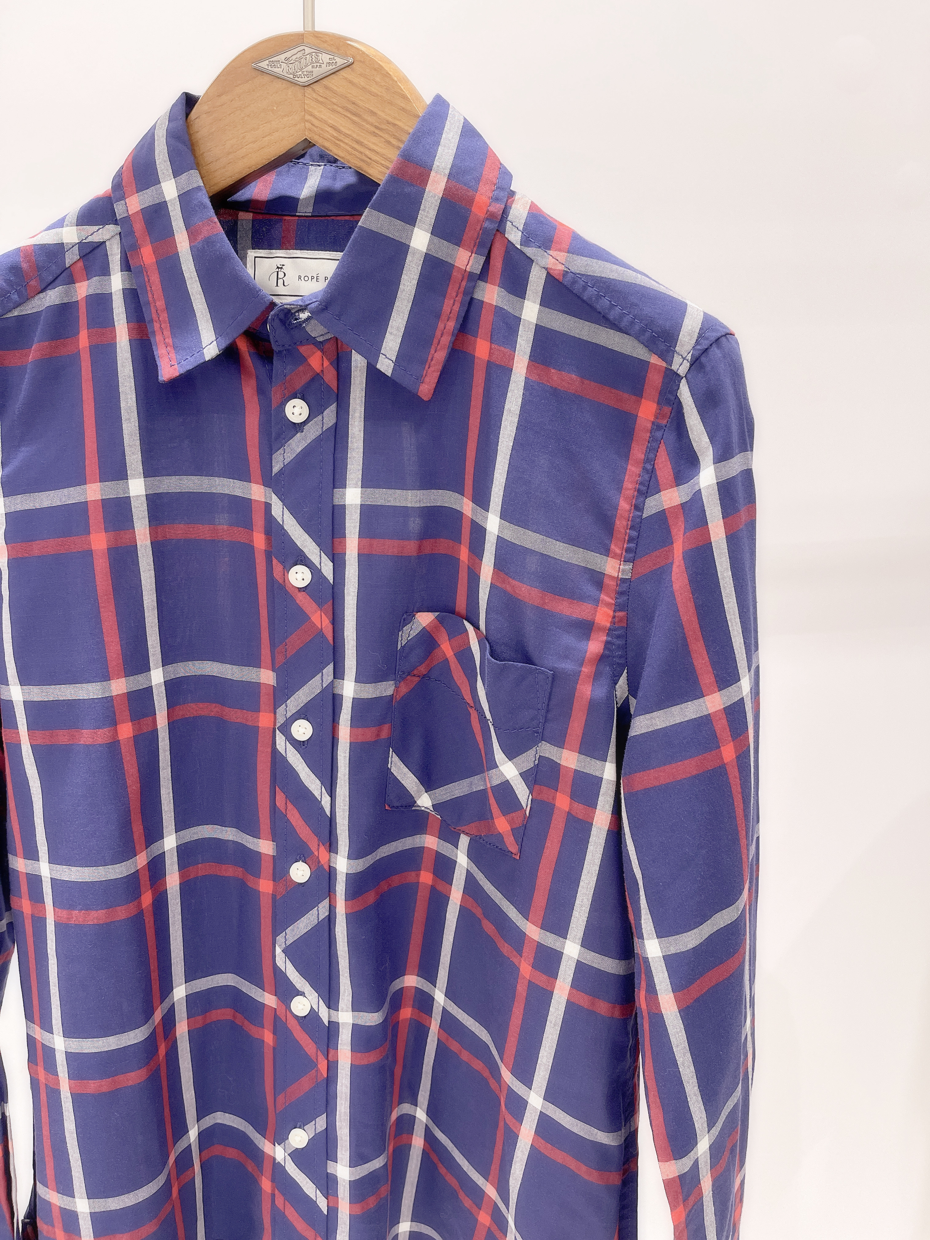 日系紅藍格紋襯衫