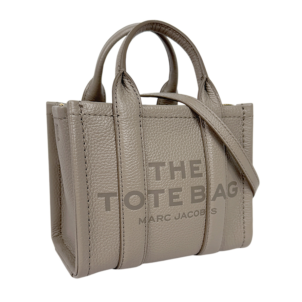 【MARC JACOBS】THE LEATHER TOTE 粒面皮革迷你托特包(水泥灰)H053L01RE22 055