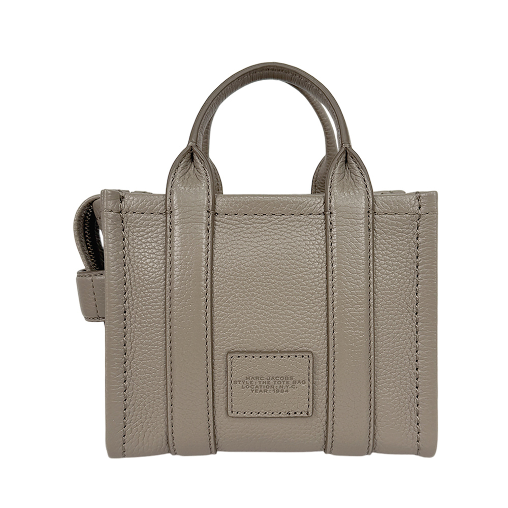 【MARC JACOBS】THE LEATHER TOTE 粒面皮革迷你托特包(水泥灰)H053L01RE22 055