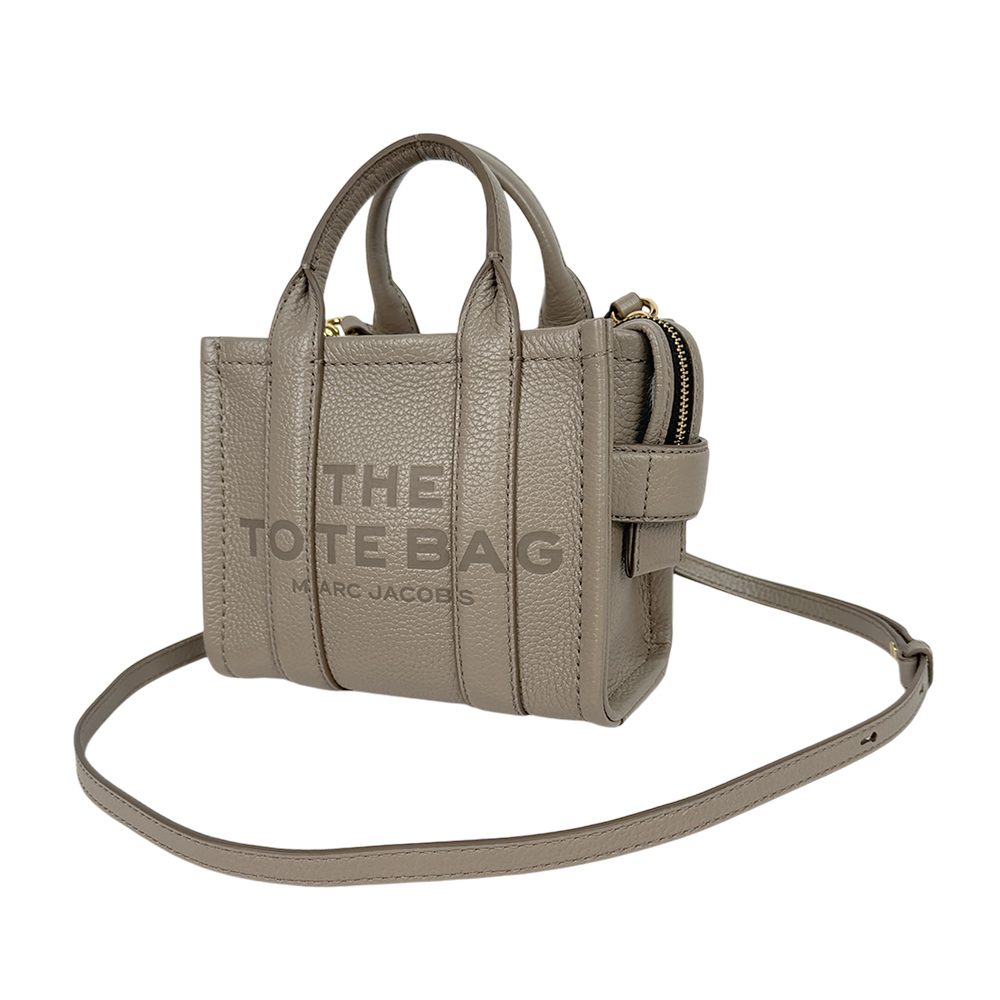 【MARC JACOBS】THE LEATHER TOTE 粒面皮革迷你托特包(水泥灰)H053L01RE22 055