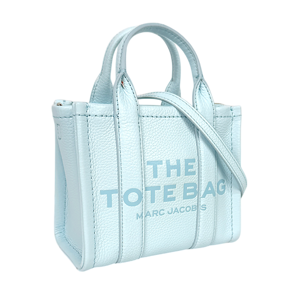 【MARC JACOBS】THE LEATHER TOTE 粒面皮革迷你托特包(雲藍色)H053L01RE22 465