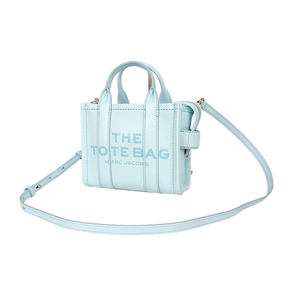 【MARC JACOBS】THE LEATHER TOTE 粒面皮革迷你托特包(雲藍色)H053L01RE22 465