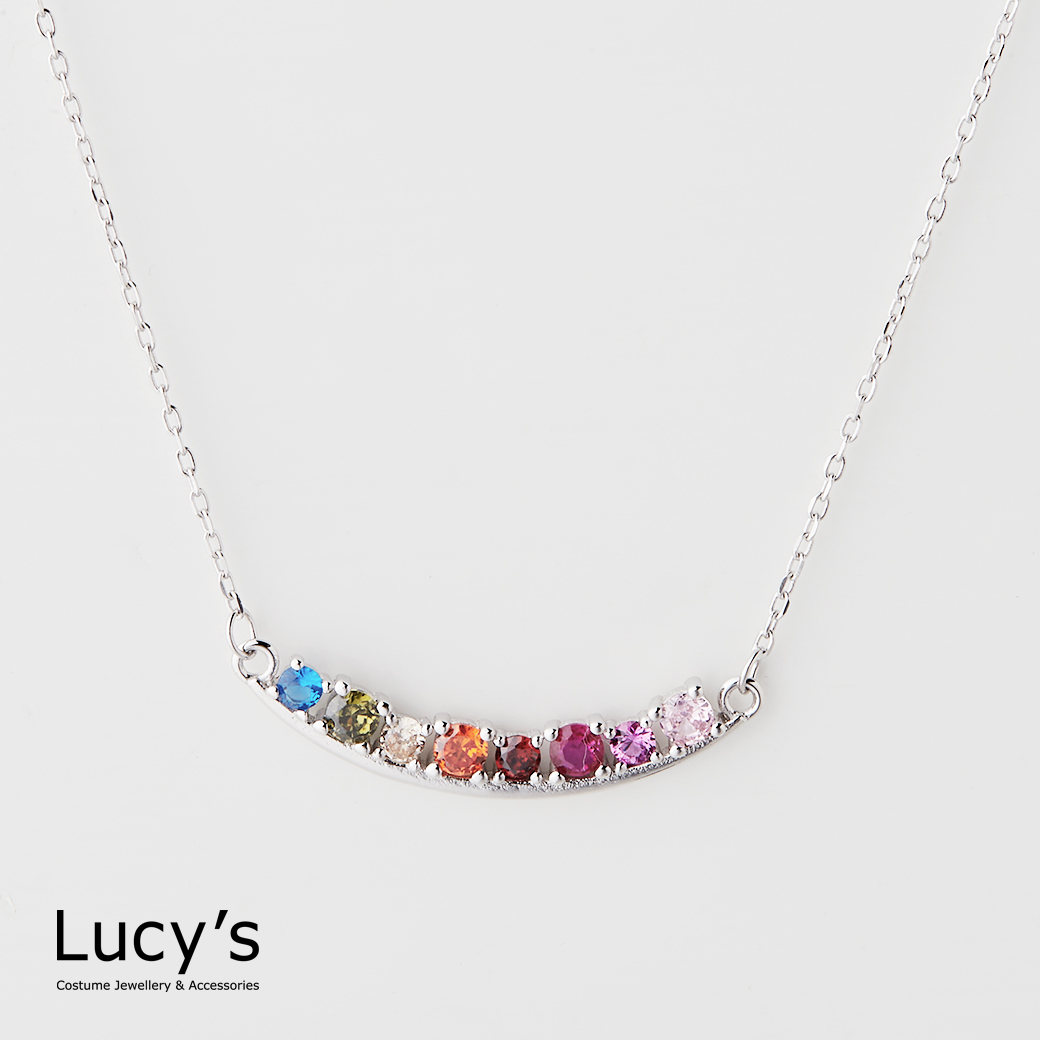 925純銀 幻彩弧影 項鍊 (二色) (119243/119244)