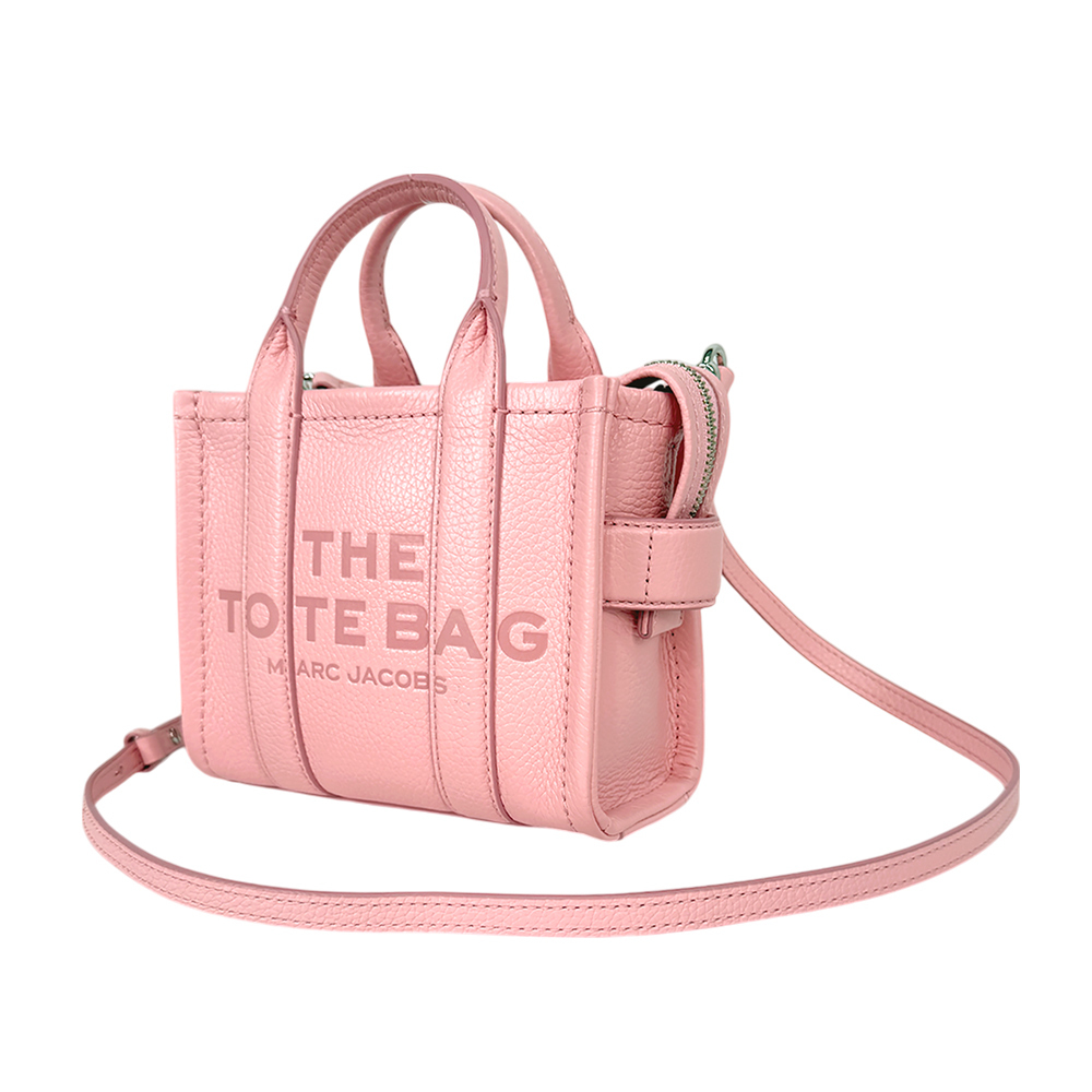 【MARC JACOBS】THE LEATHER TOTE 粒面皮革迷你托特包(蝴蝶結粉)H053L01RE22 669
