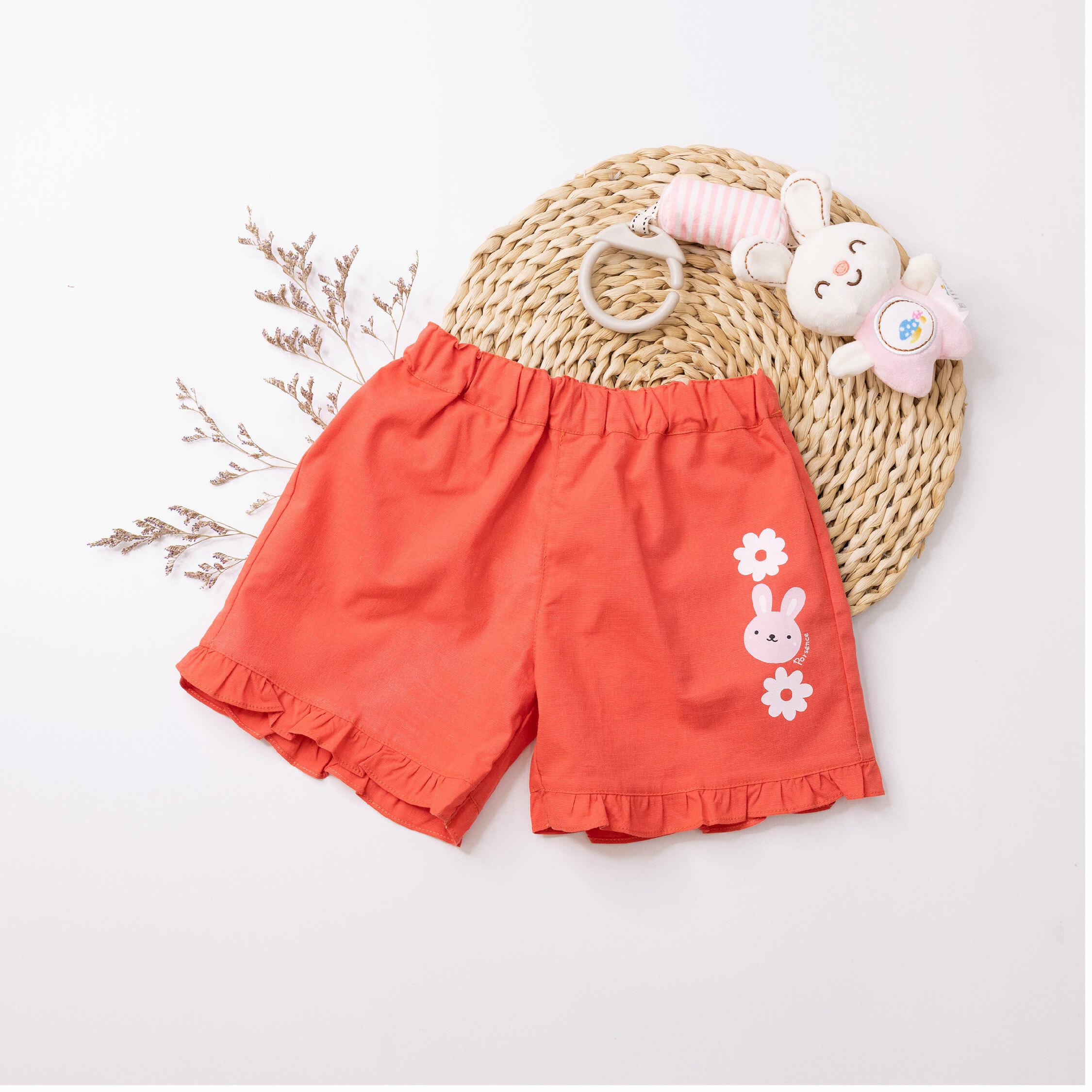 波紳士【22043】甜美花朵兔兔荷葉邊短褲