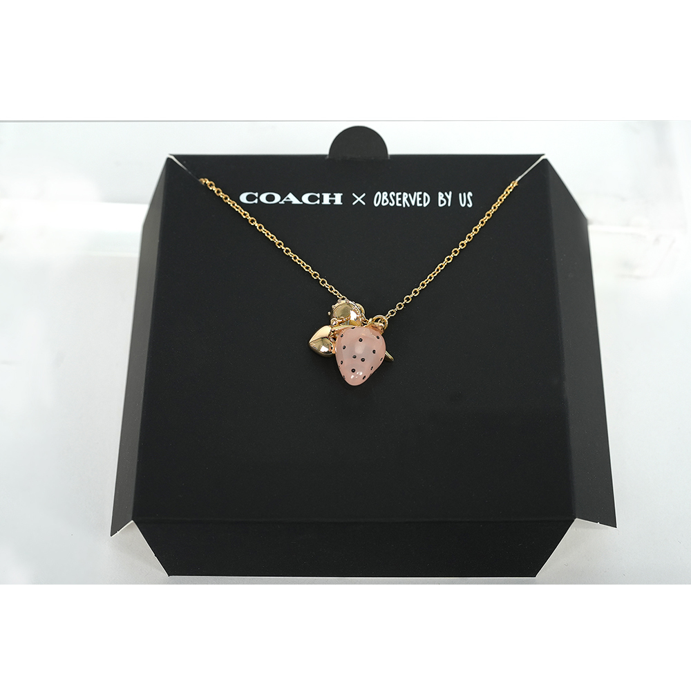 【COACH】Coach x Observed By Us 草莓/蘑菇/愛心墜飾項鍊(金色)CV262 GDMC