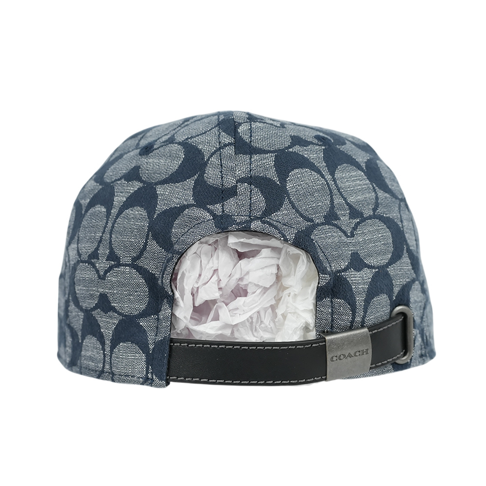 【COACH】CC Logo Chambray 織布棒球帽  XS-S  / M-L (藍色)CI496 CMB