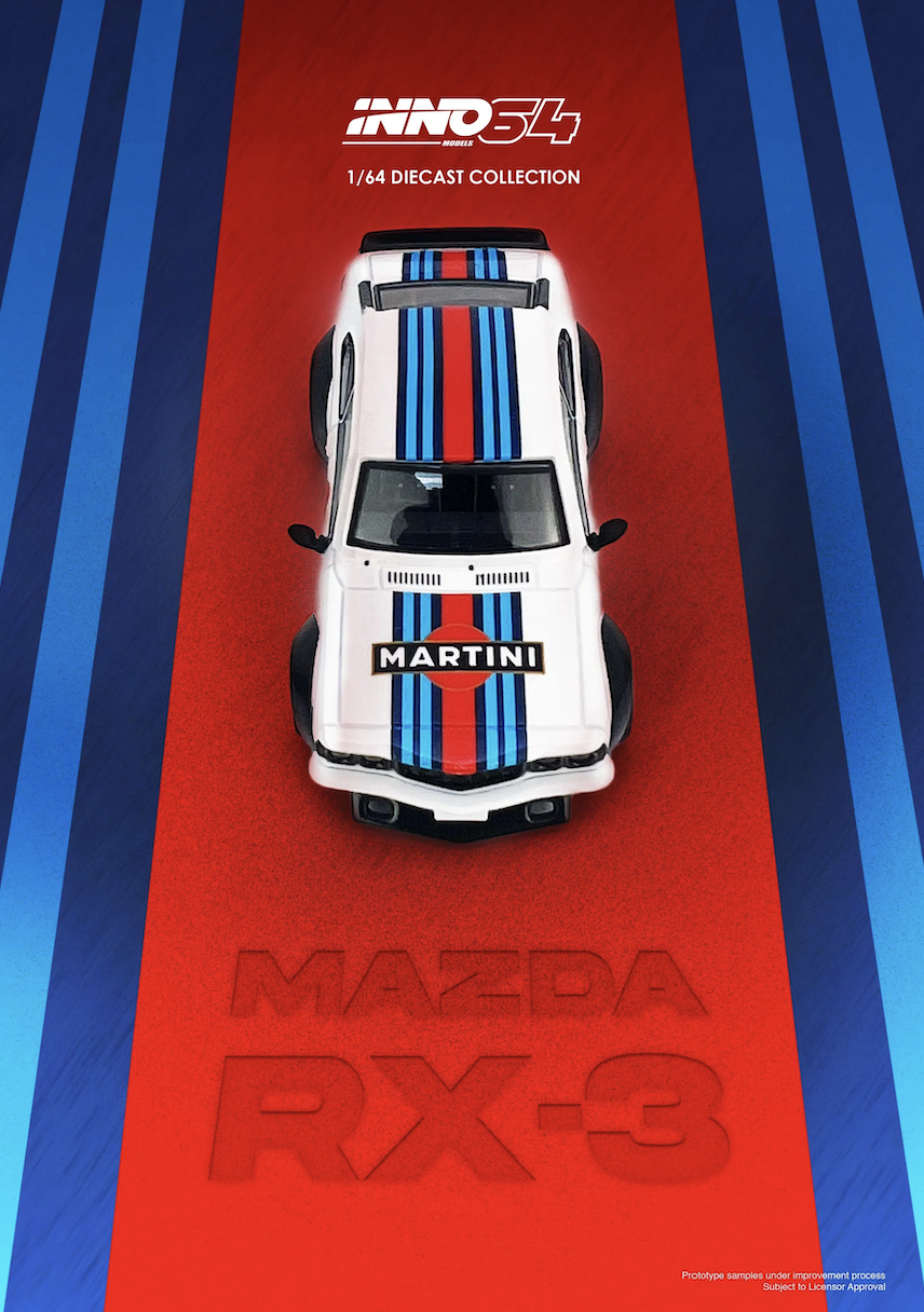 【預訂】INNO64 Mazda Savanna RX3 "Martini Racing" Livery