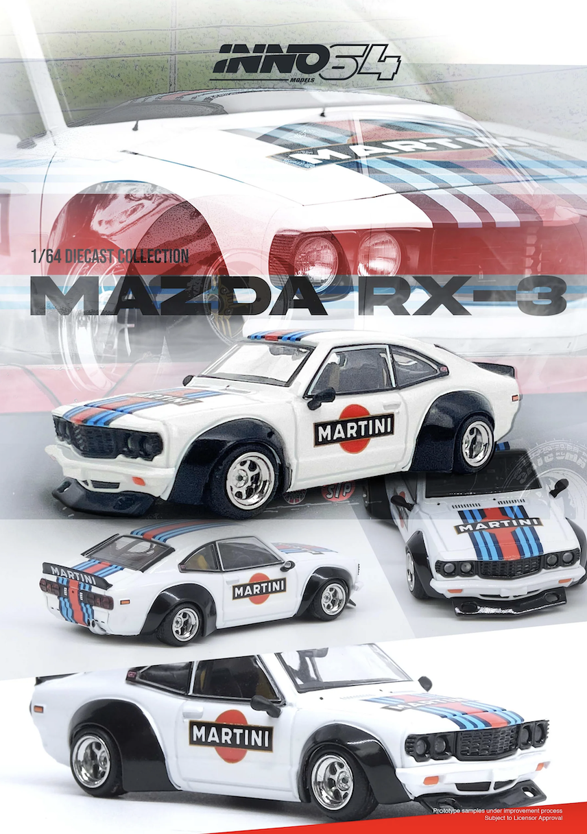 【預訂】INNO64 Mazda Savanna RX3 "Martini Racing" Livery