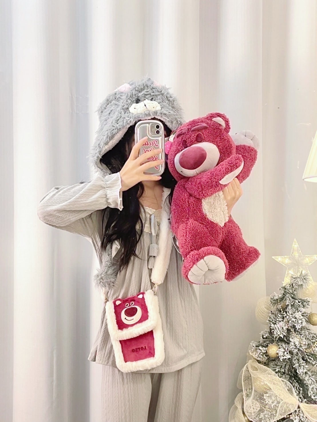 DISNEY 草莓熊 熊抱哥 公仔毛毯二合一