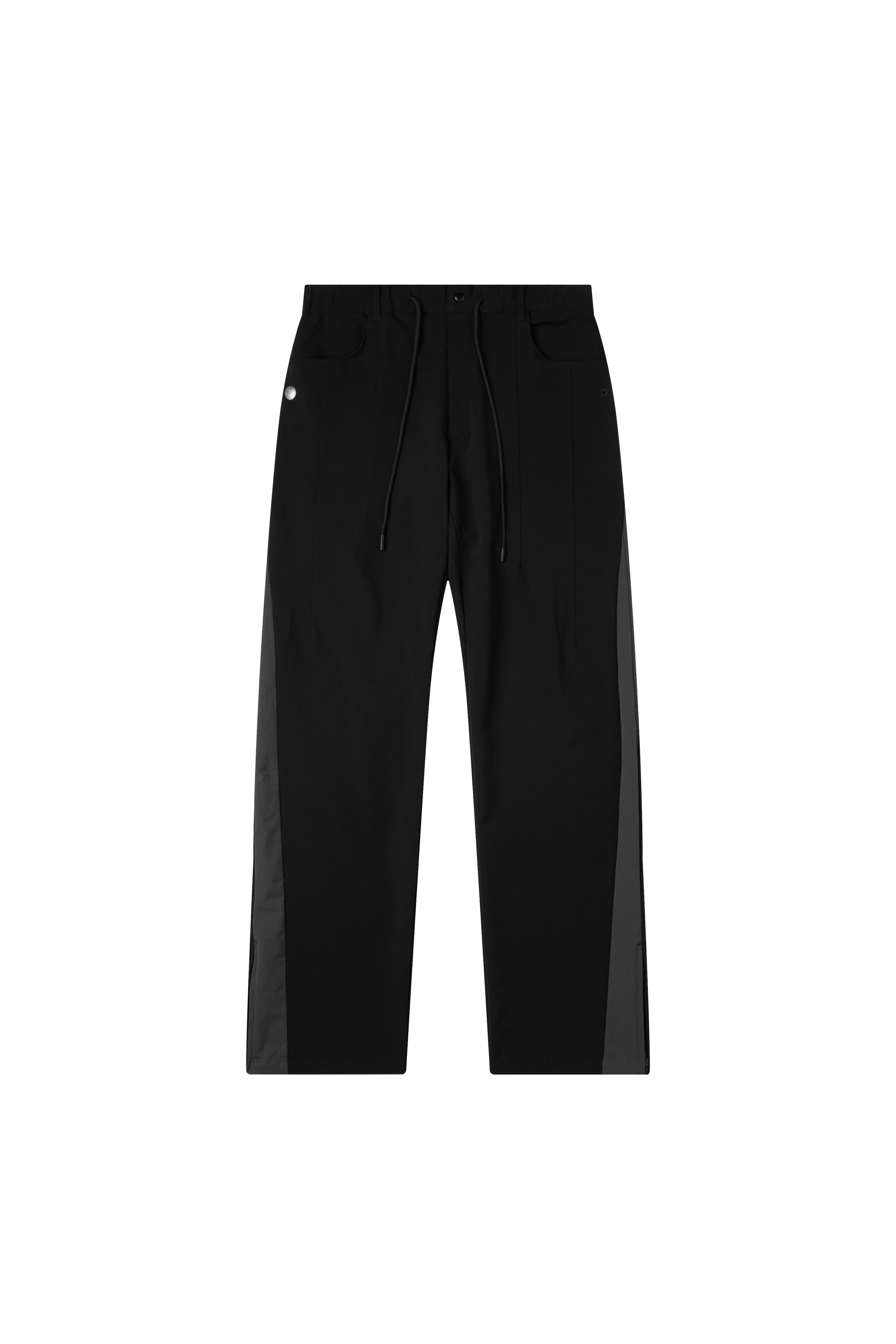 NYLON SPLICING TRACK PANTS - BLACK