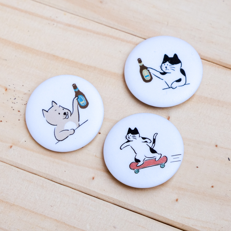 SP｜黑白小姐 Miss B&W｜小胸章組｜乾杯滑板