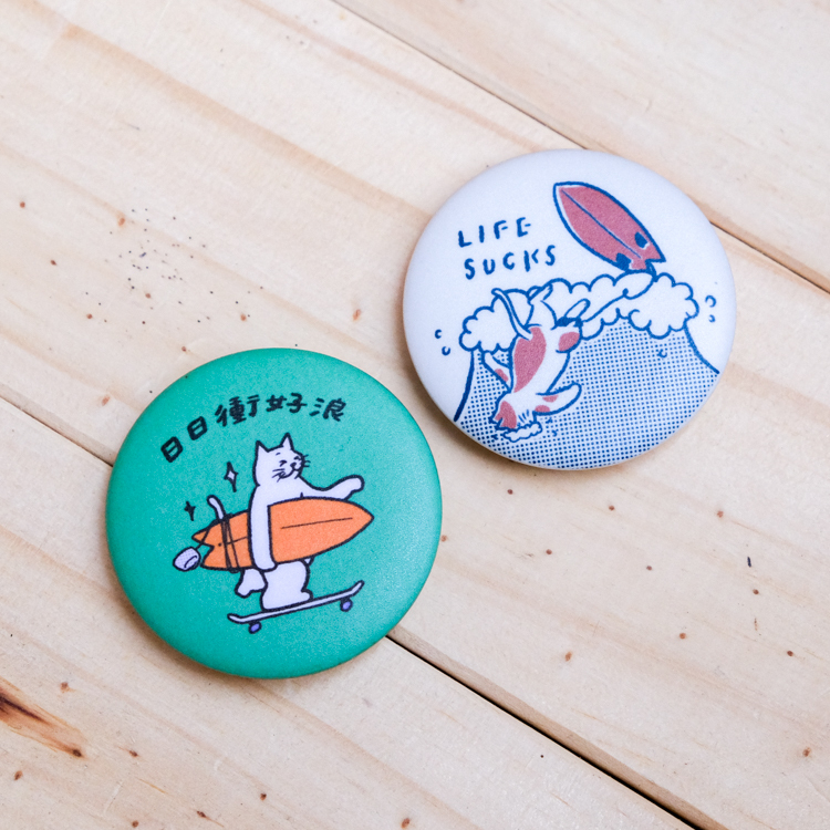 SP｜黑白小姐 Miss B&W｜絕版｜大胸章組｜日日衝好浪