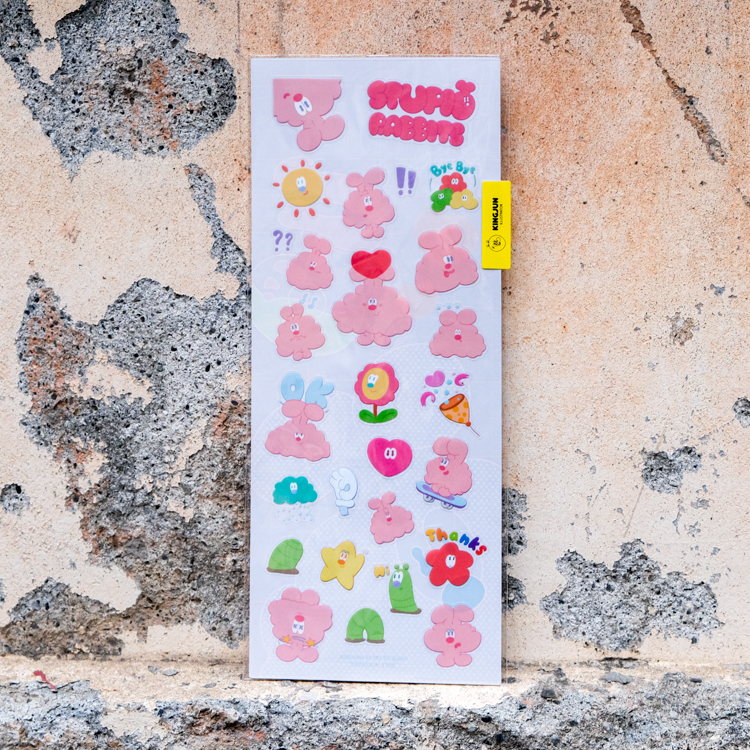 Kingjun｜貼紙｜蠢兔日常