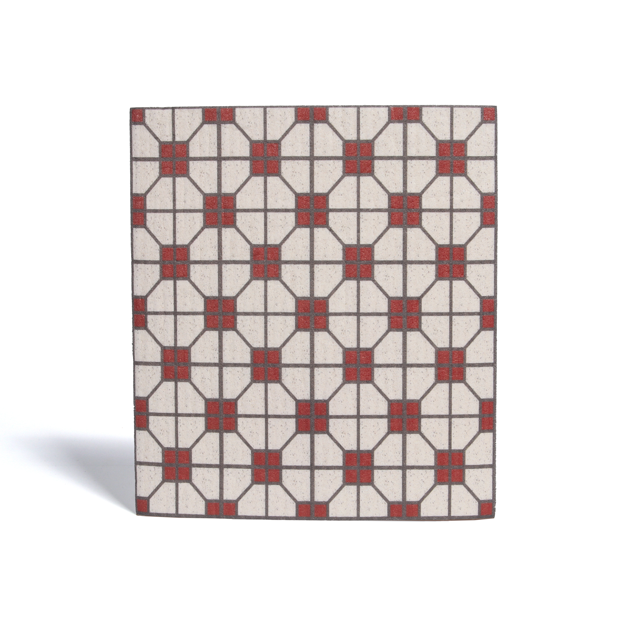 LEAFFY daichafan mosaic tile eco friendly cellulose sponge cloth - red