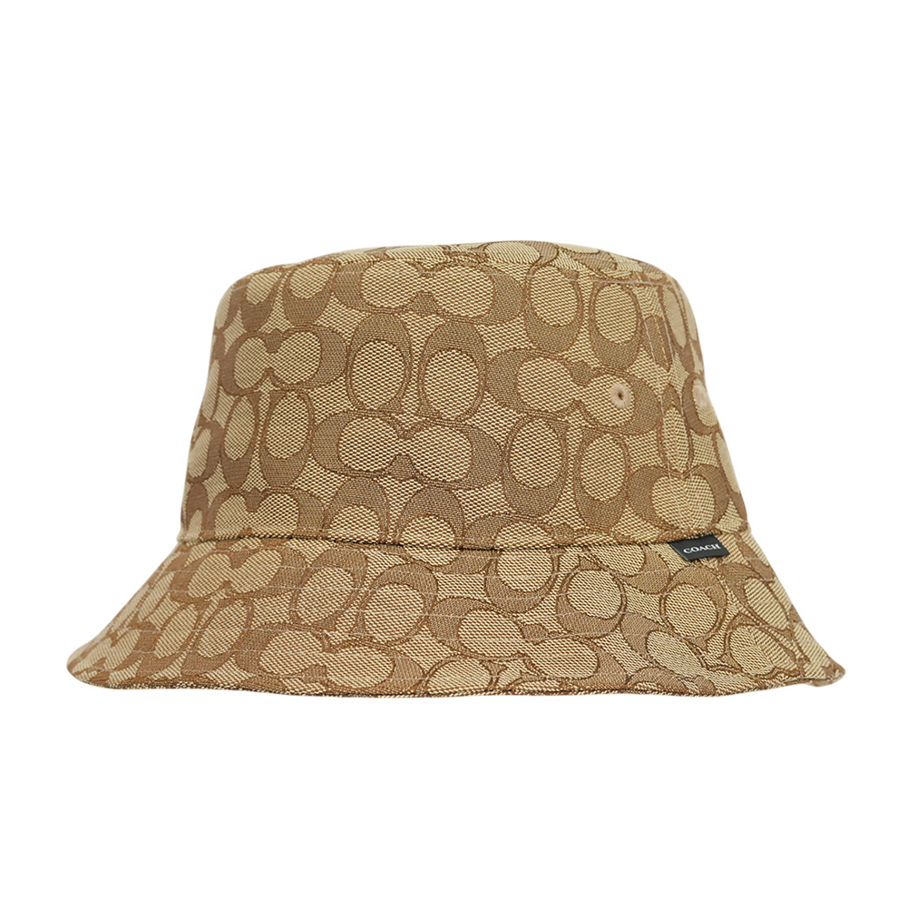 【COACH】滿版CC Logo 緹花布漁夫帽  XS-S  / M-L (卡其色)CW765 KHA