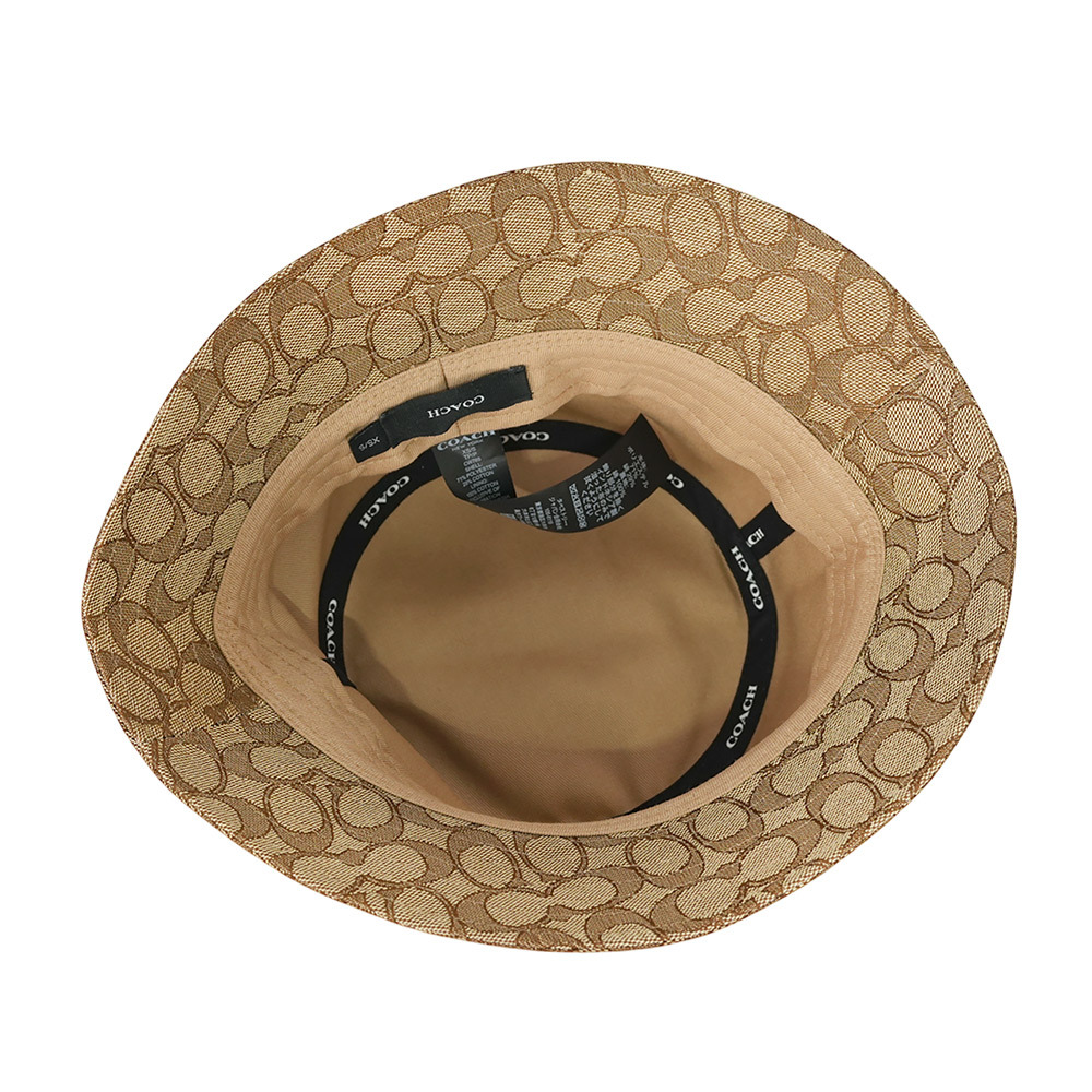 【COACH】滿版CC Logo 緹花布漁夫帽  XS-S  / M-L (卡其色)CW765 KHA