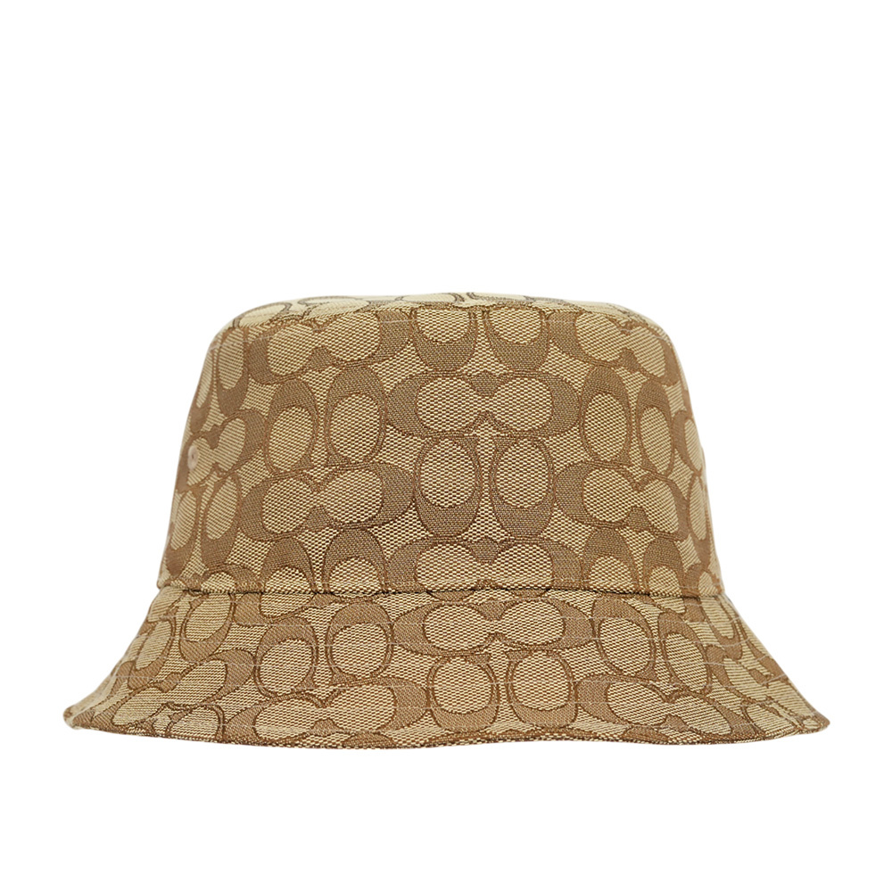 【COACH】滿版CC Logo 緹花布漁夫帽  XS-S  / M-L (卡其色)CW765 KHA