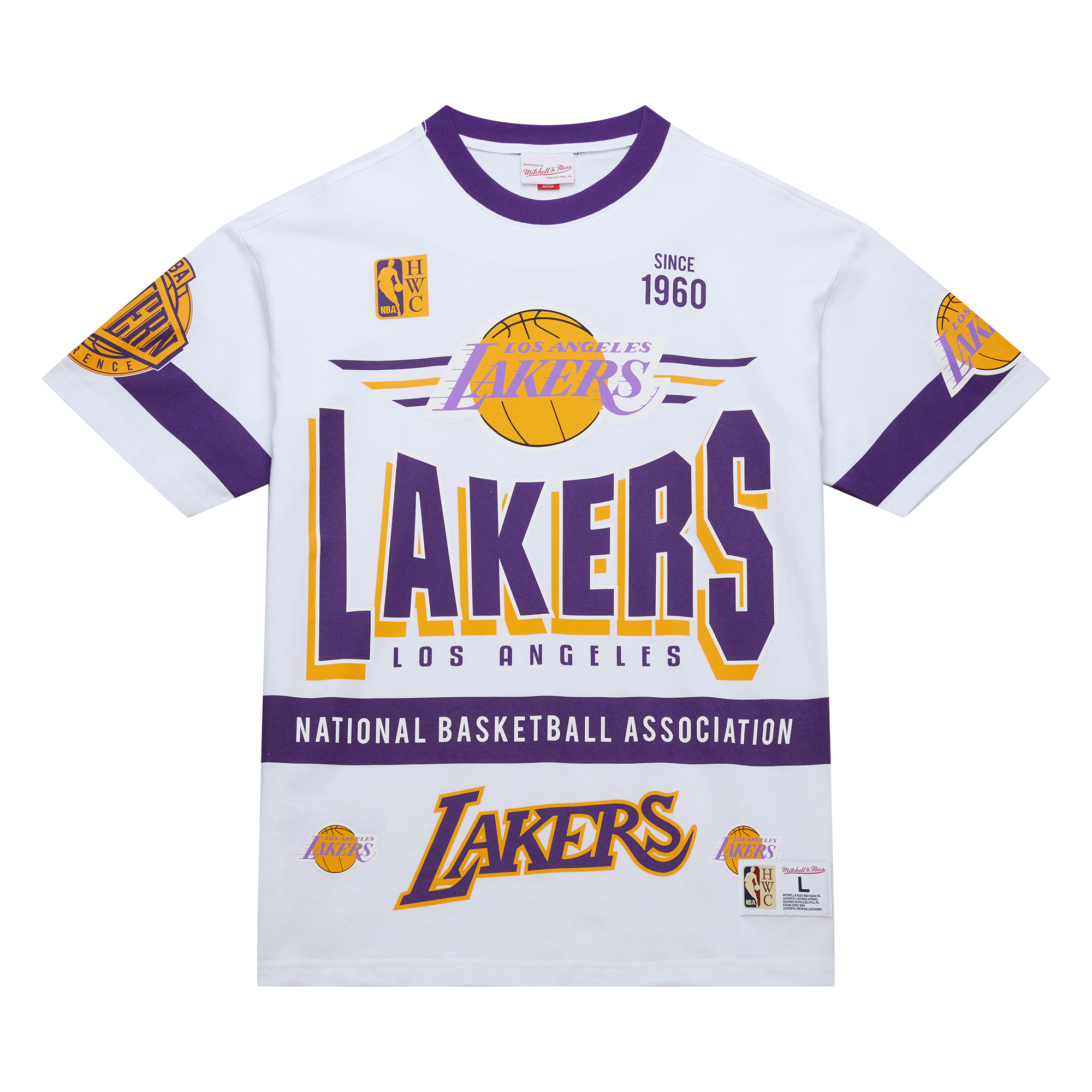 Mitchell & Ness TEAM ORIGINS PREMIUM SS TEE LA LAKERS 白 短袖 MN25ATS12LAL [台灣現貨]