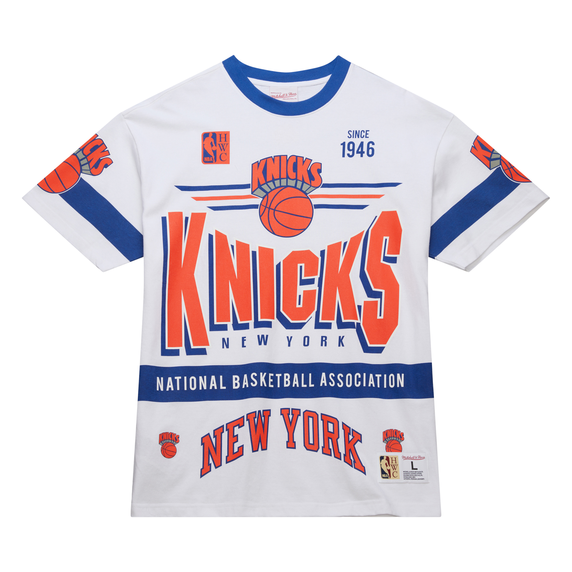 Mitchell & Ness TEAM ORIGINS PREMIUM SS TEE NEW YORK 白 短袖 MN25ATS12NYK [台灣現貨]