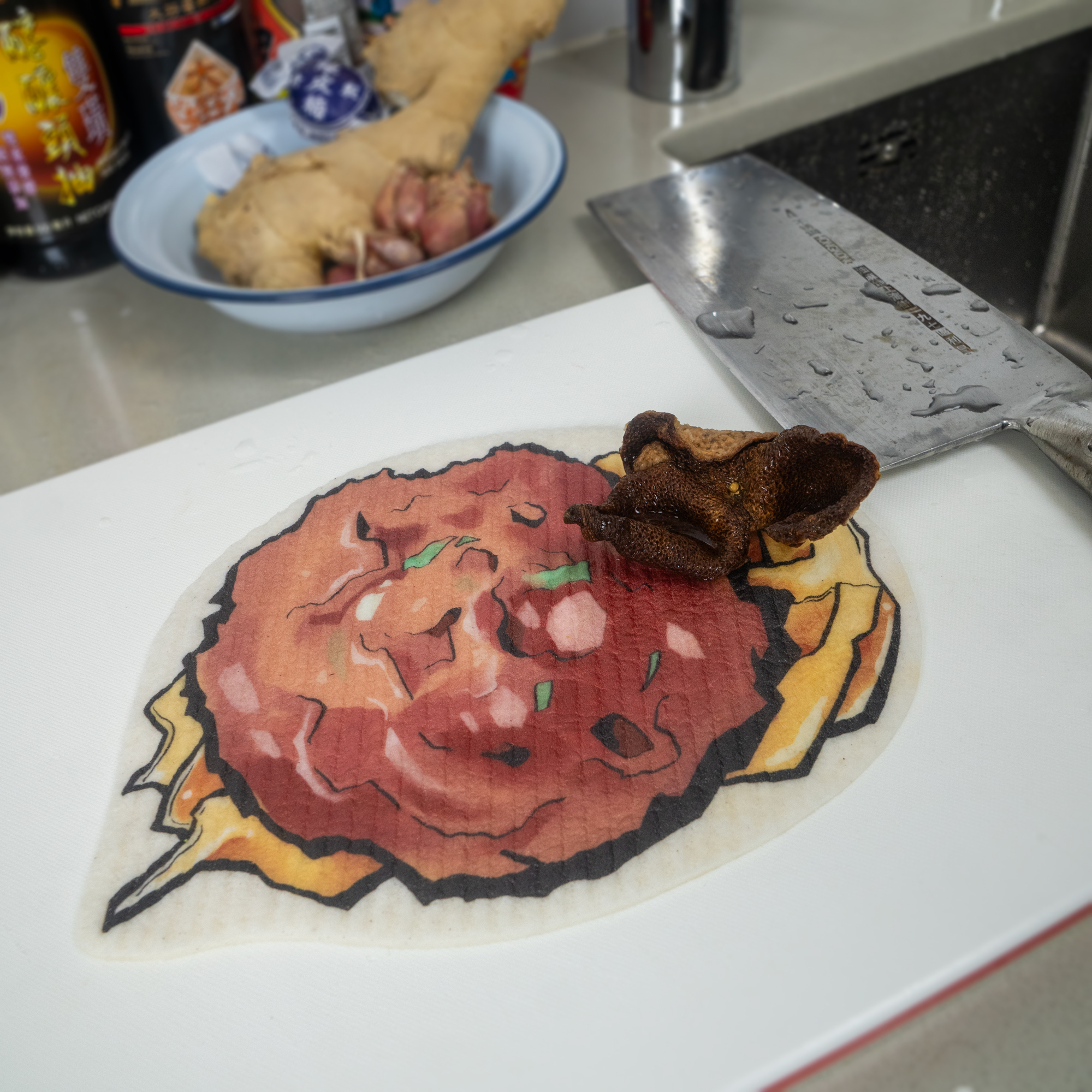 LEAFFY daichafan beef ball eco friendly cellulose sponge cloth