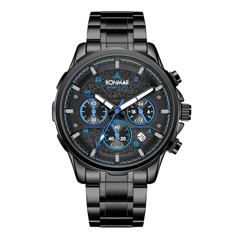 【RONMAR羅馬】疾風系列 RMGL02O2/RMGL02L2 三眼 計時 夜光指針刻度 日期顯示 鐳雕錶蓋 不鏽鋼 機械 手錶