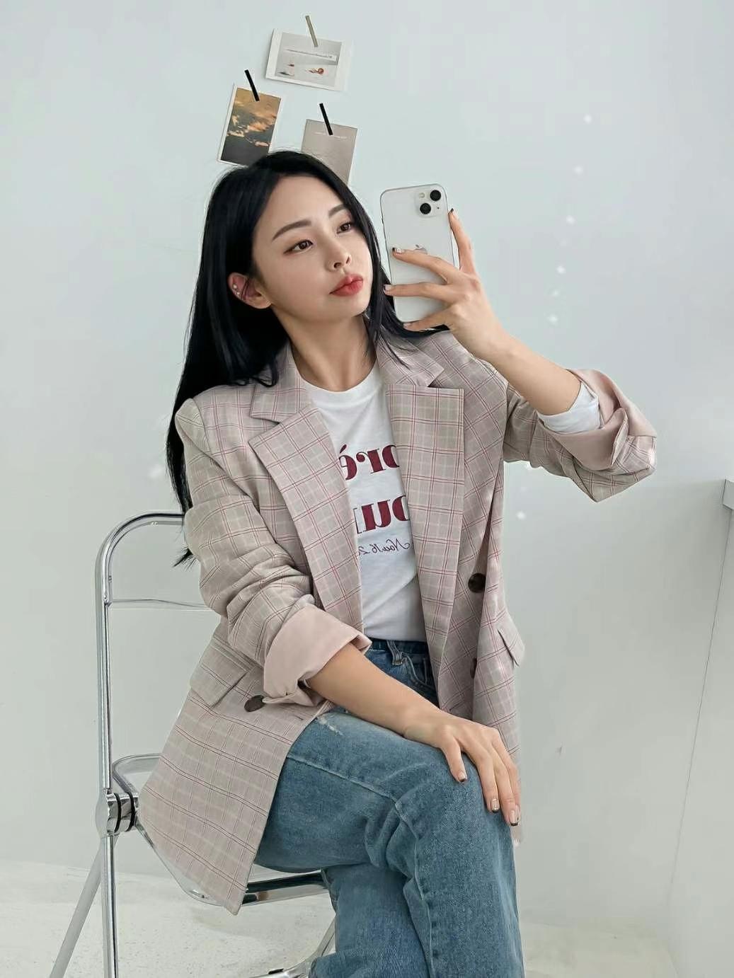 顯白格仔西裝褸(14431)