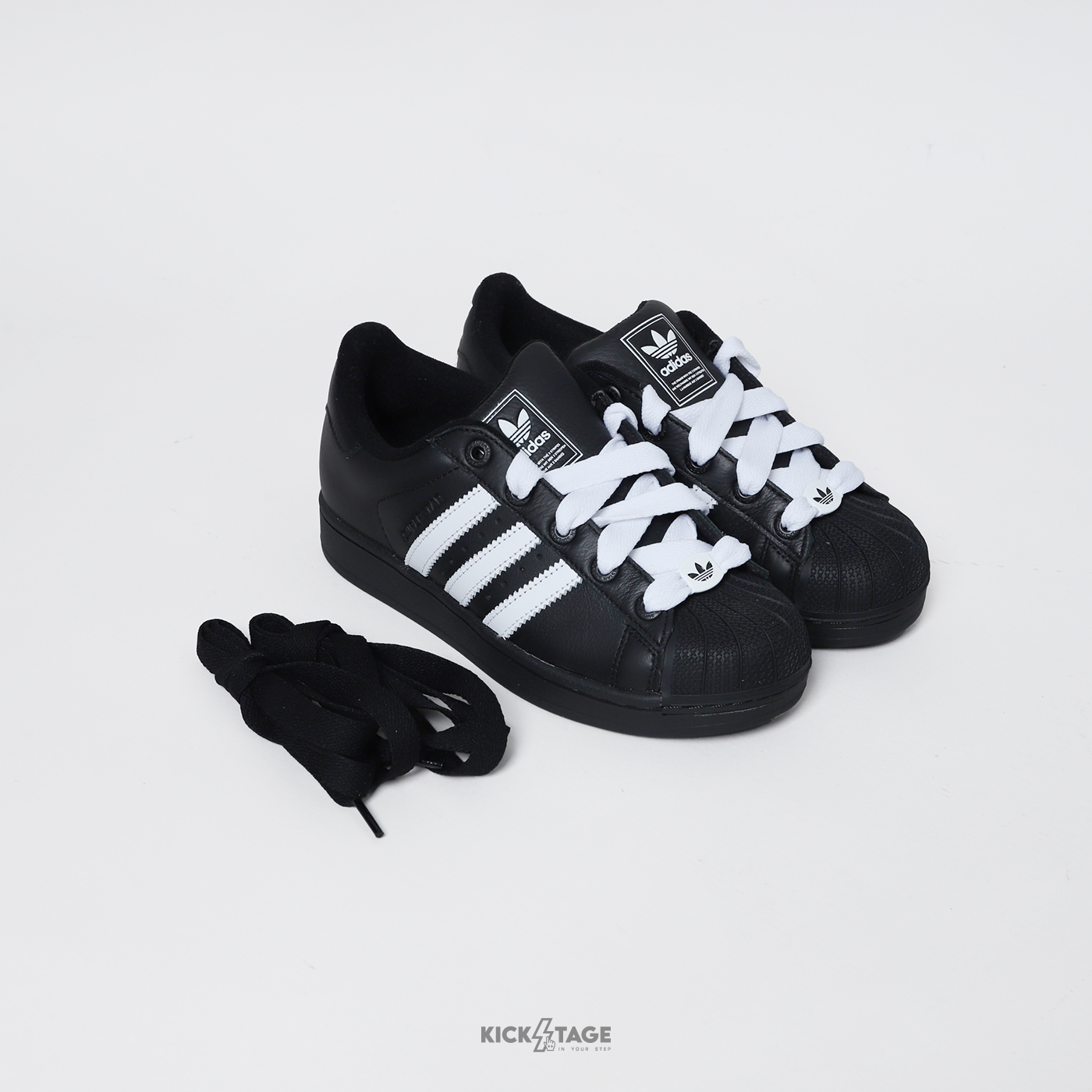 <海外連線，預定> 男女鞋 ADIDAS SUPERSTAR II 2 黑白 貝殼頭 寬鞋帶 荔枝皮 經典 休閒鞋【JI3538】