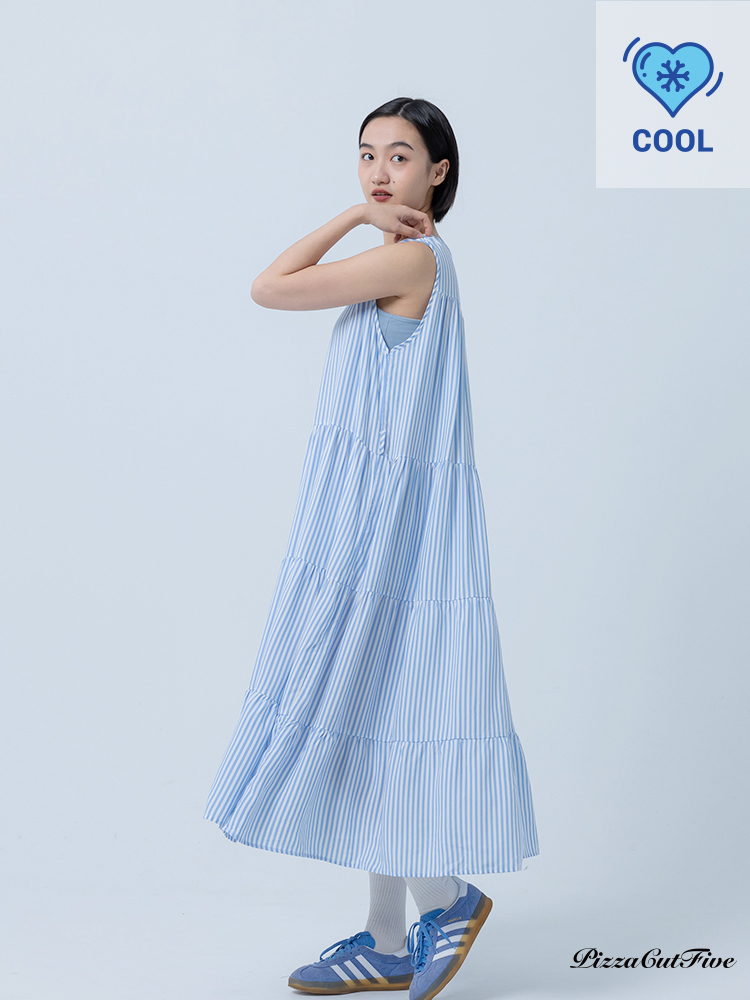 [兩件1580｜涼感洋裝]直條紋蛋糕連身洋裝 PizzaCutFive PCF252486004