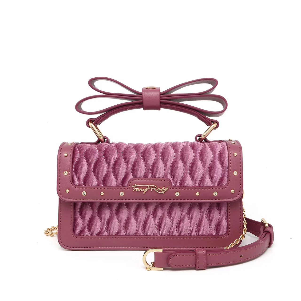 Fancy Bow Bow  Velvet Shoulder Bag