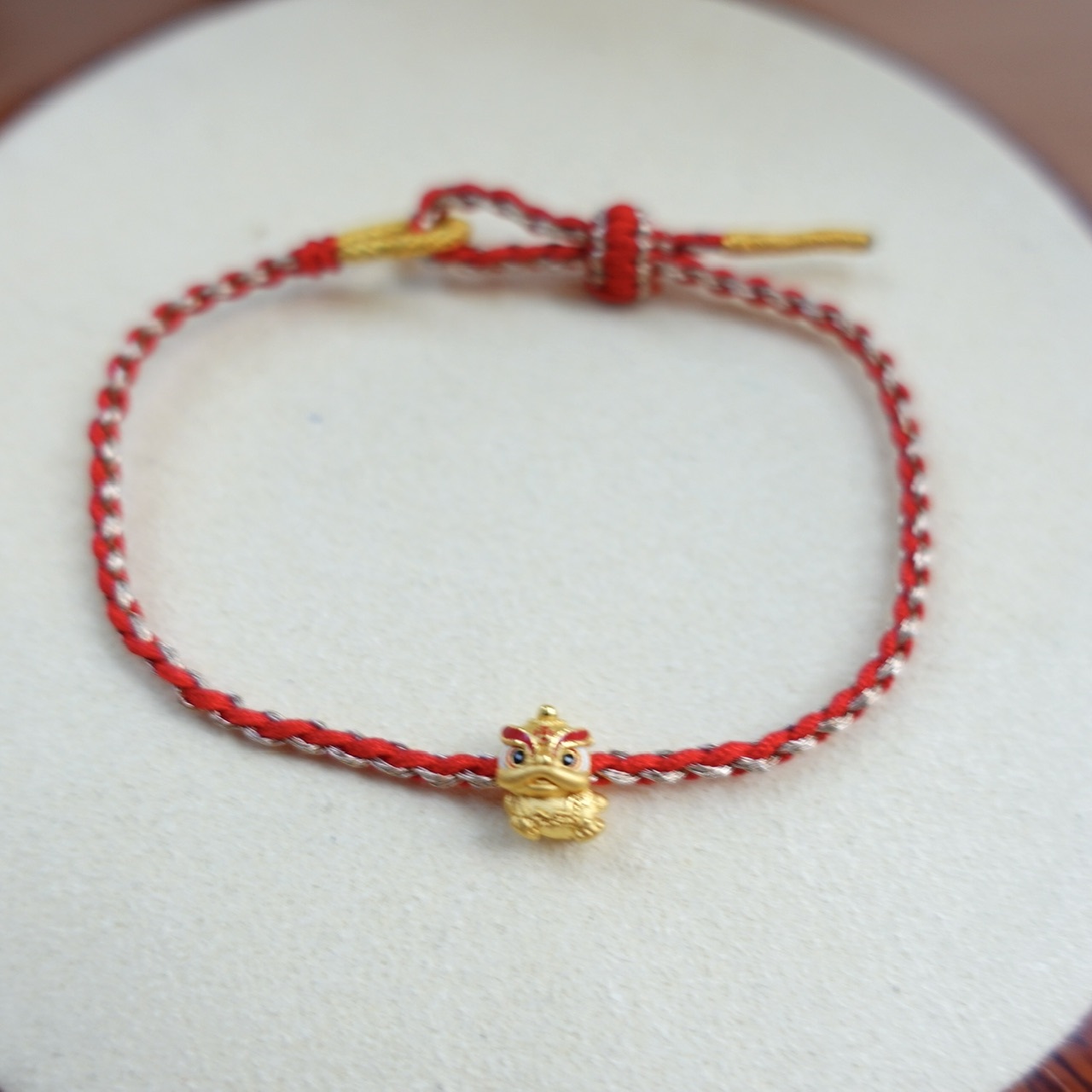 999足金手繪琺瑯系列 - 迷你醒獅編織手繩