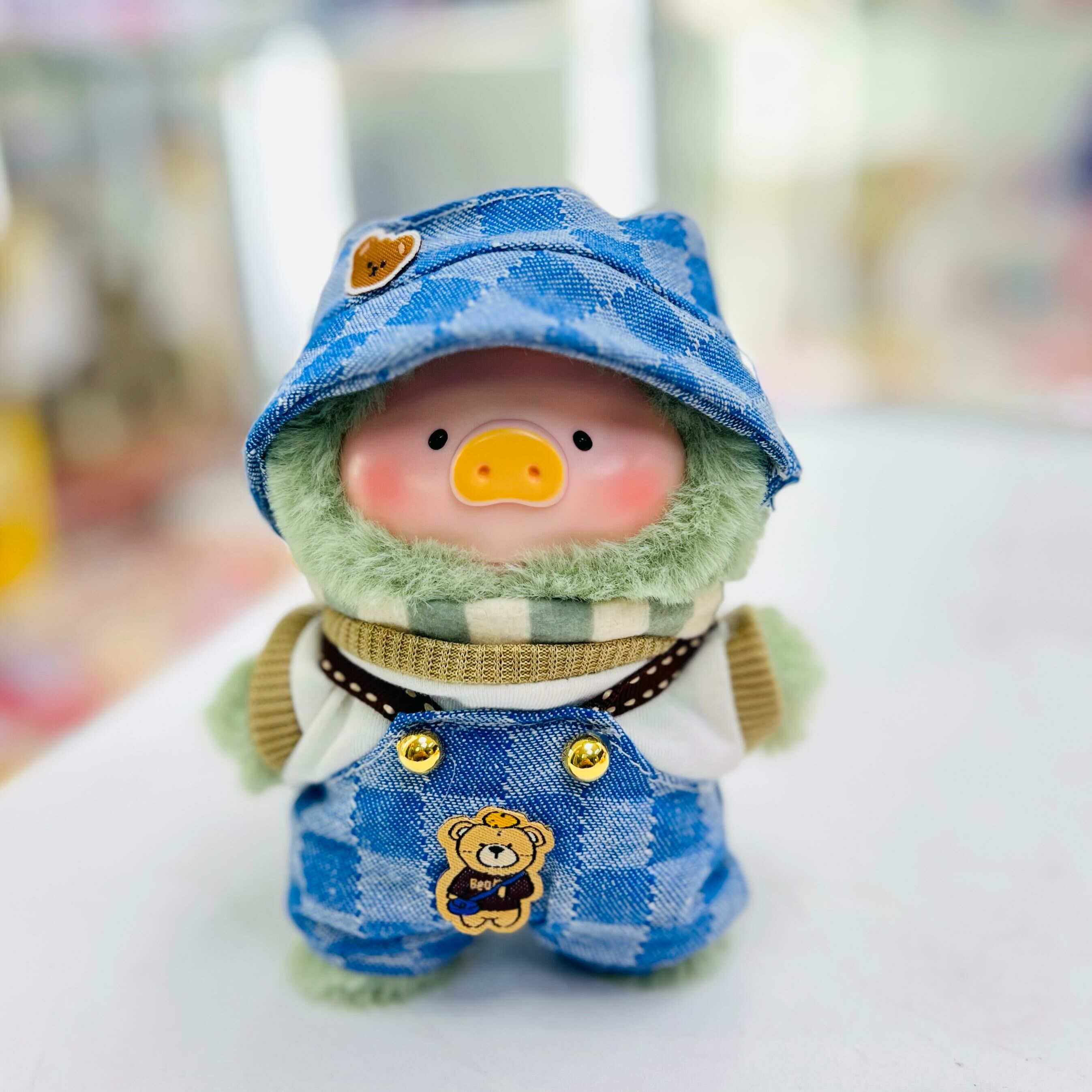 (GF) Doll outfit Fashion F15-格仔吊帶褲連帽