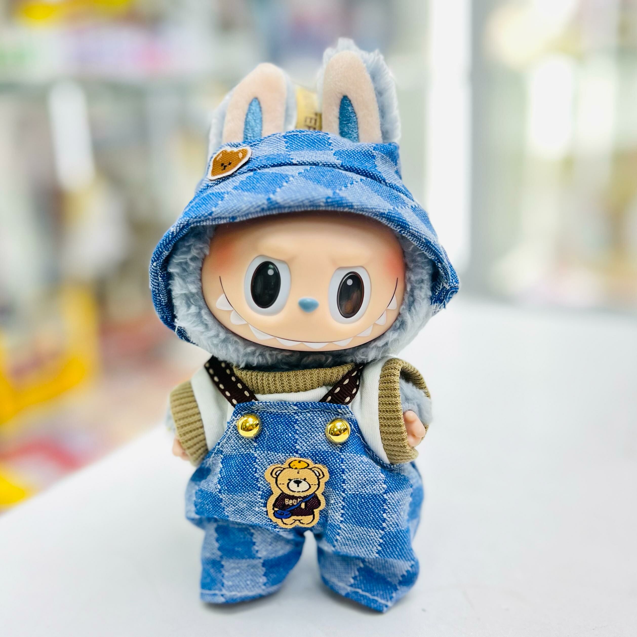 (GF) Doll outfit Fashion F15-格仔吊帶褲連帽