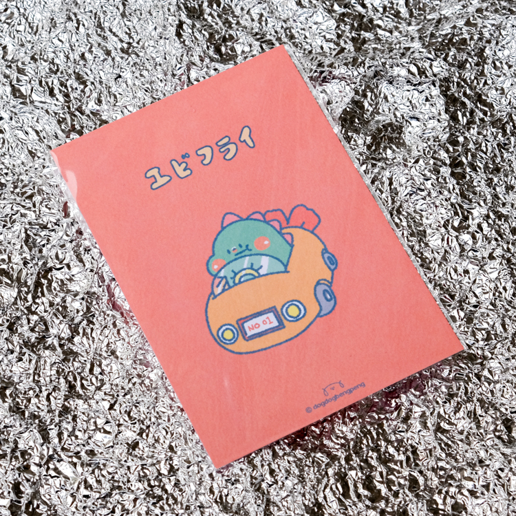 狗狗的小跳步，繪蹦砰！｜A6卡片｜炸蝦車車