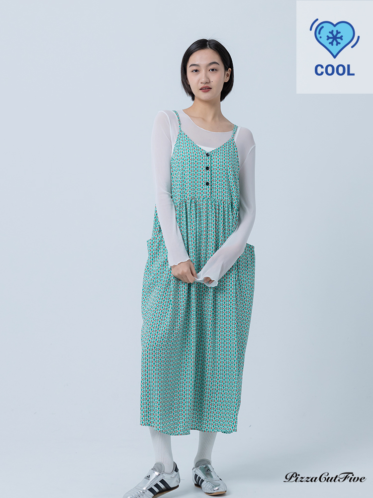 [兩件1580｜涼感洋裝]不規側線條口袋細肩洋裝 PizzaCutFive PCF252487017